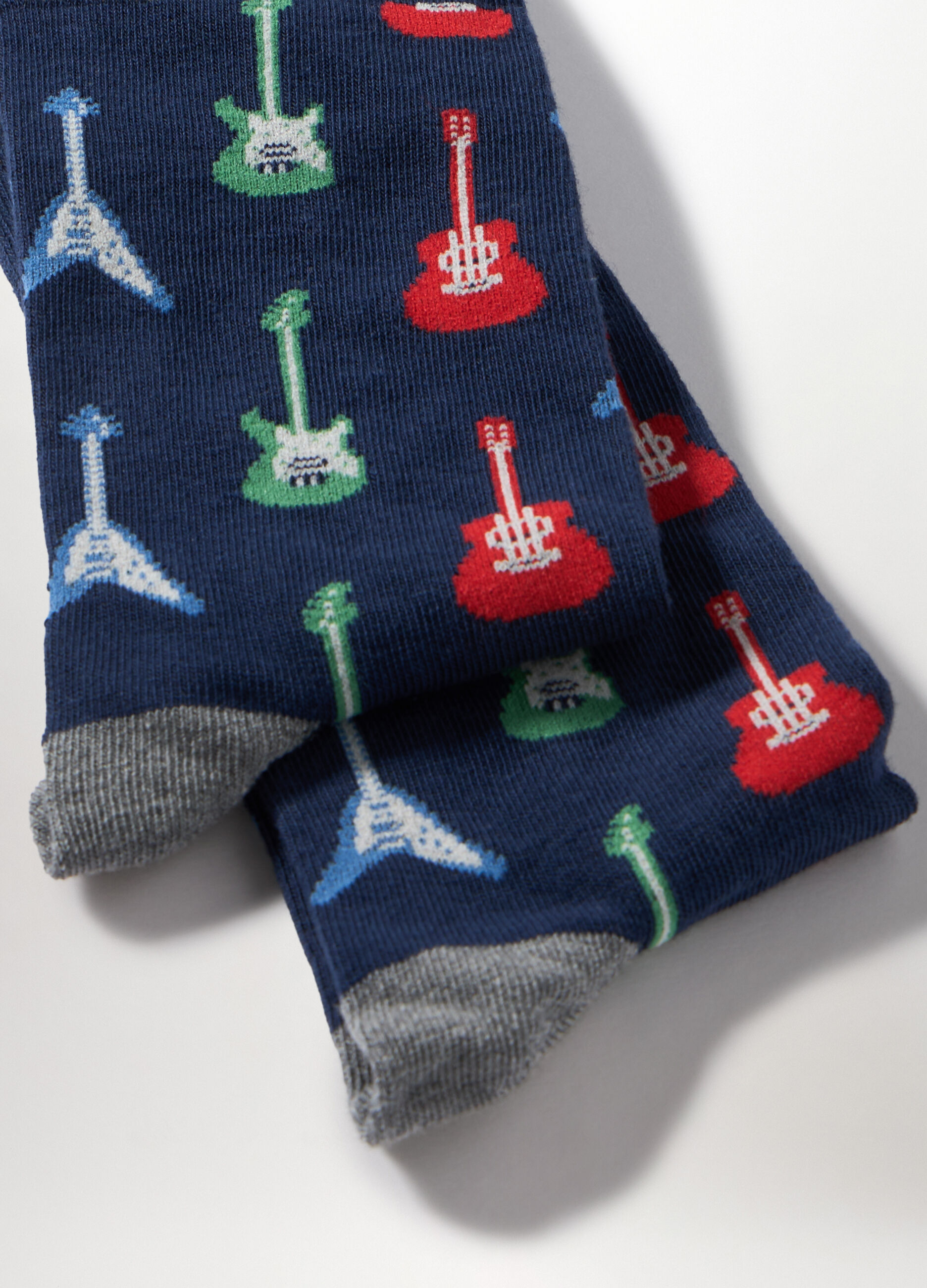 Calze corte in cotone stretch a fantasia uomo_1