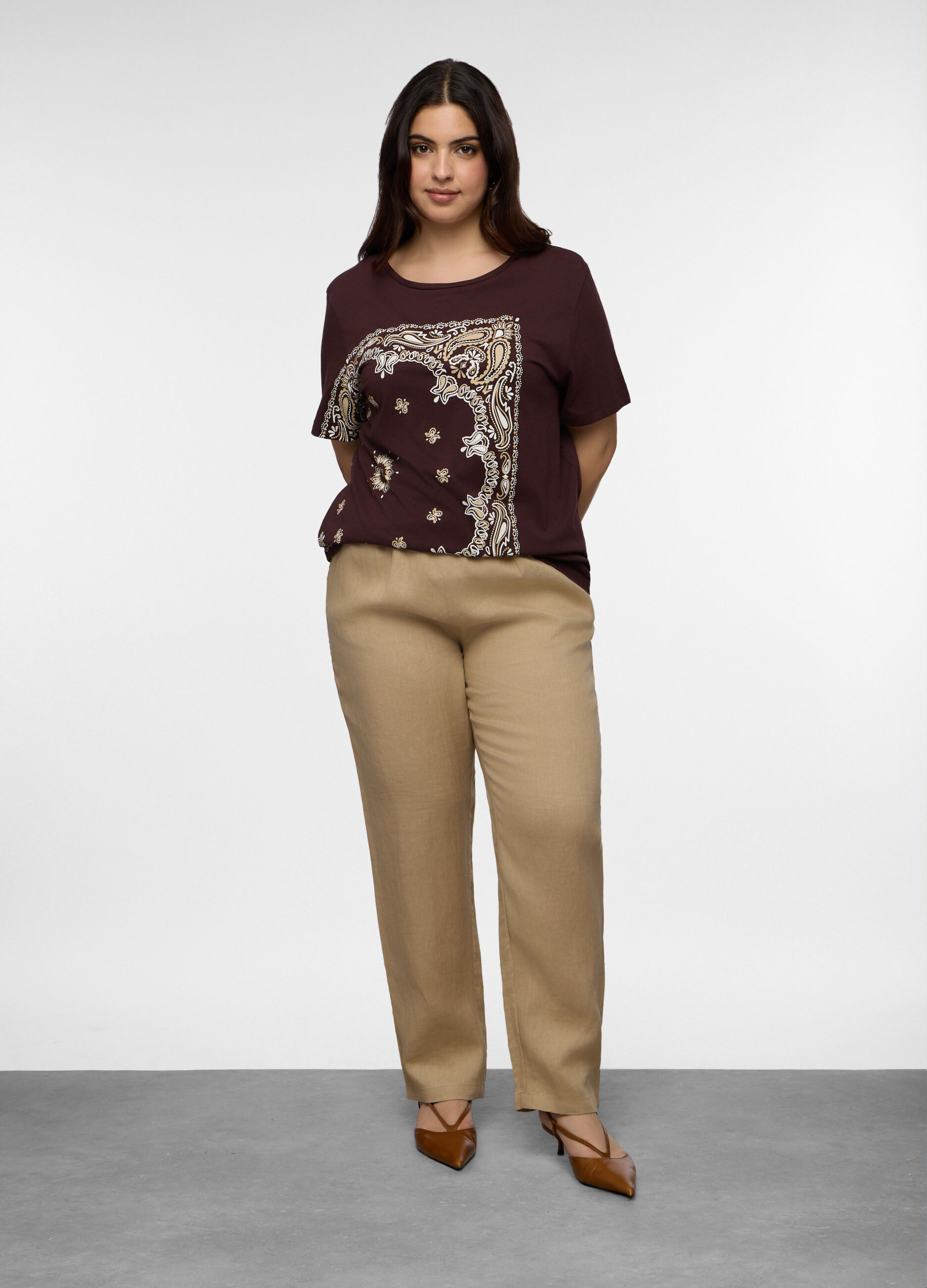 Pantaloni Fit Relaxed in puro lino donna curvy_0