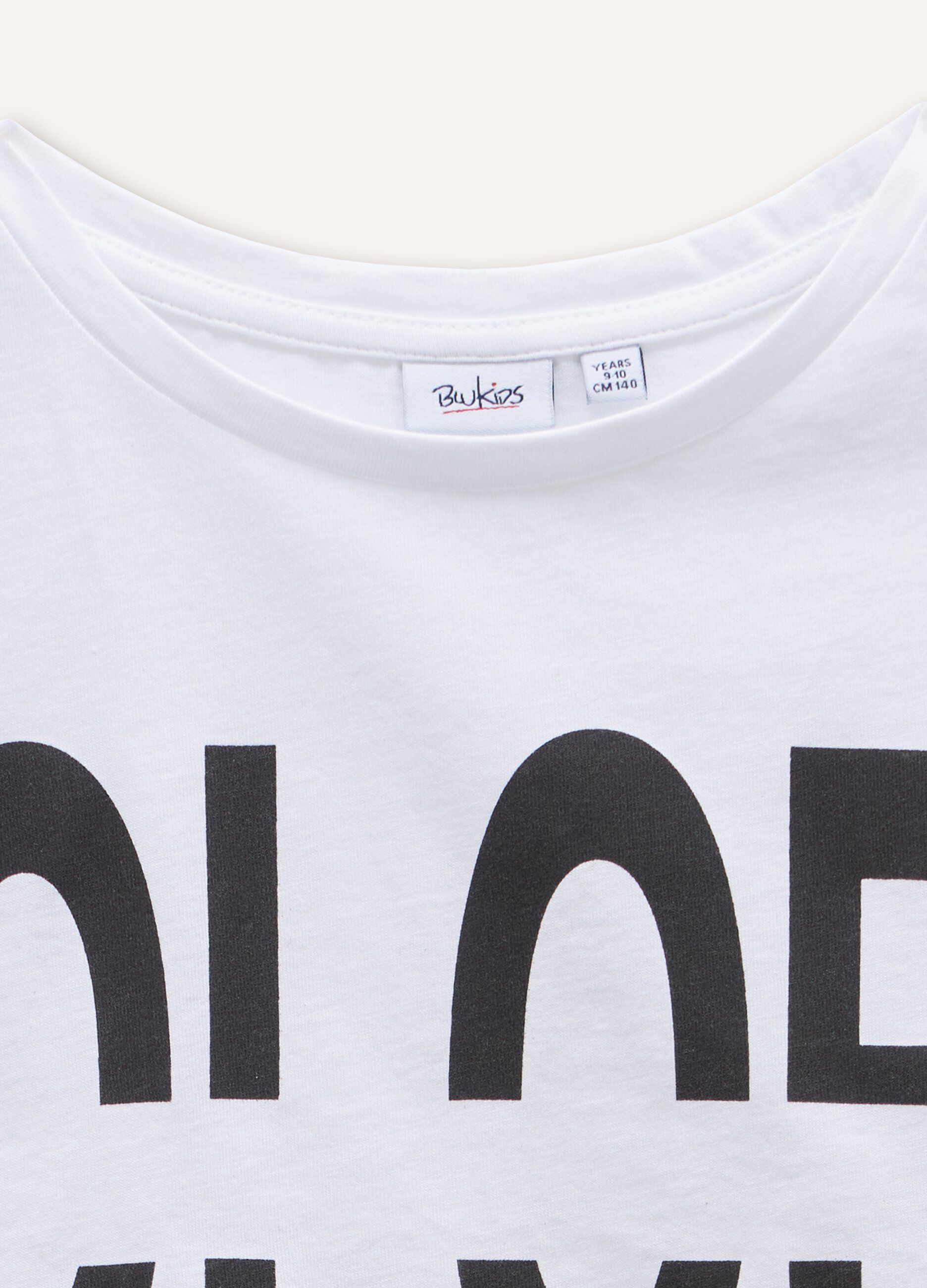 T-shirt cropped in puro cotone ragazza