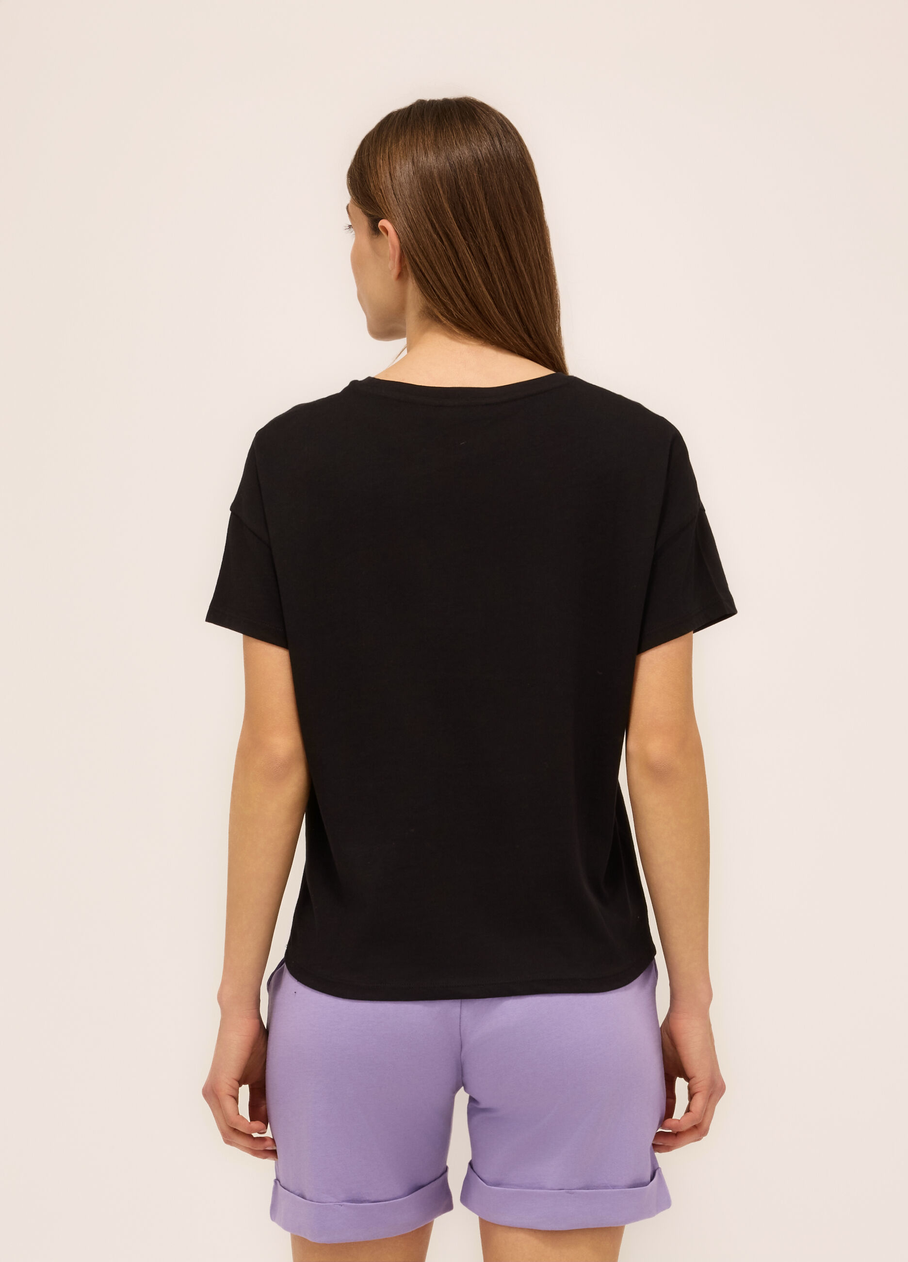 T-shirt in jersey di puro cotone donna_1