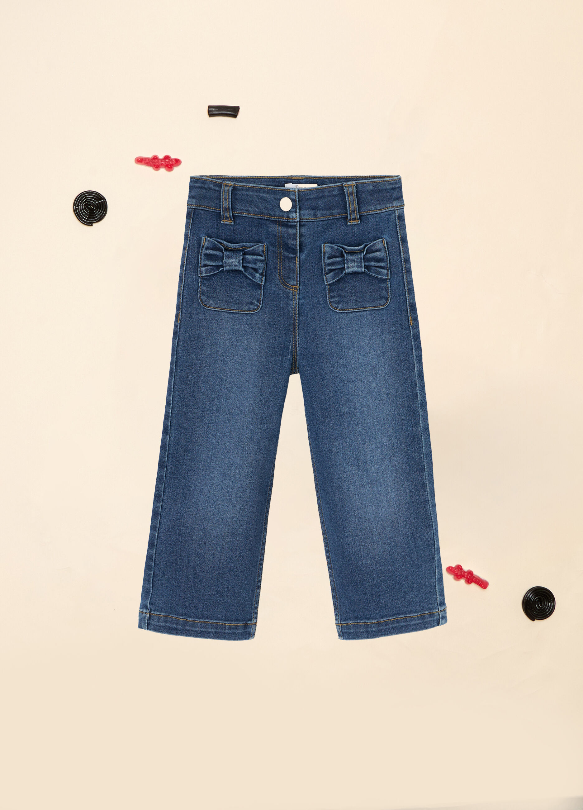 Pantaloni in denim stretch IANA neonata_0