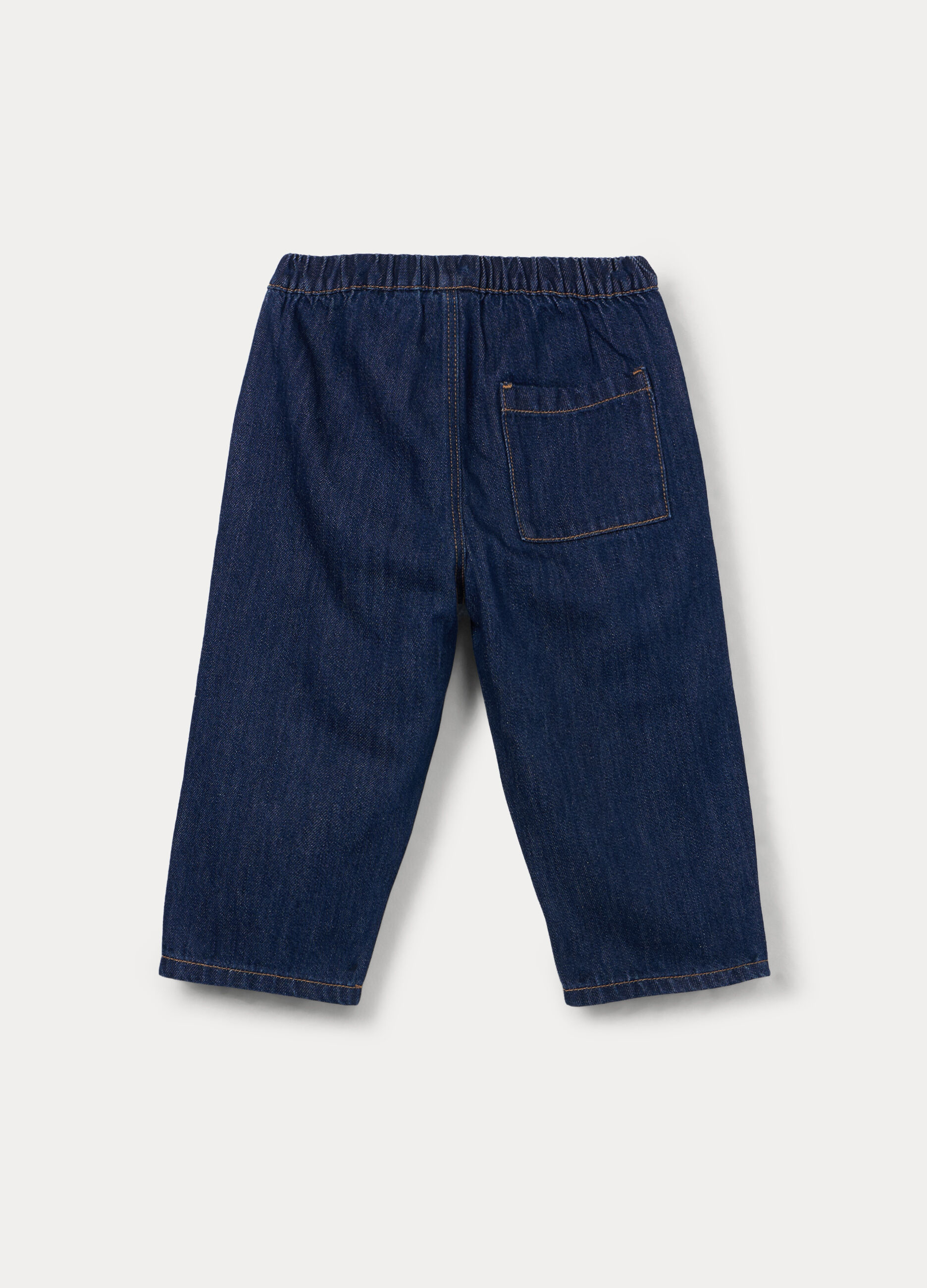 Pantaloni in denim misto cotone bimbo_1