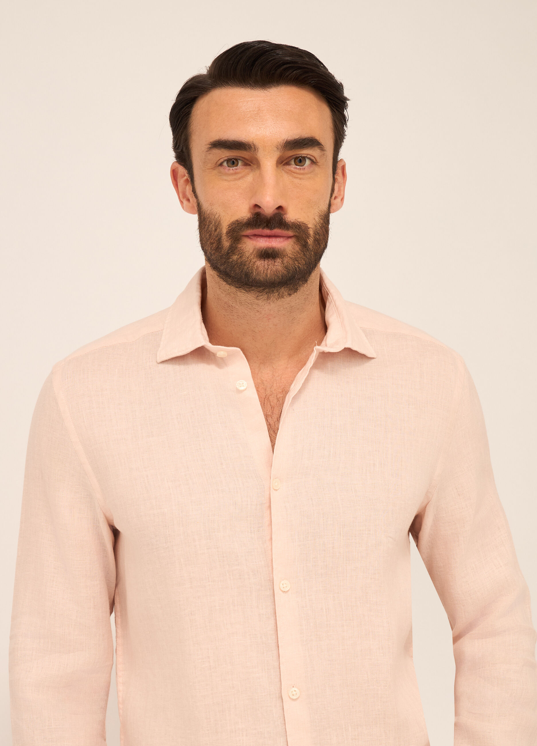 Camicia slim fit in lino uomo_2