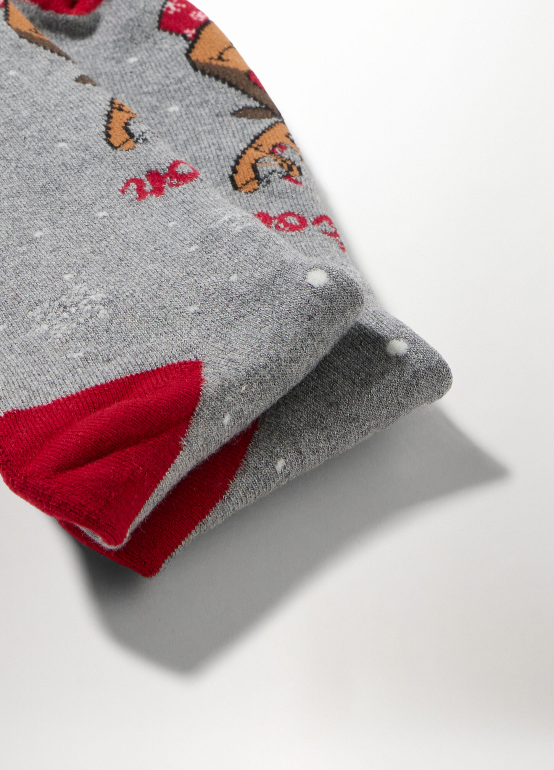 Calze corte in cotone stretch con renna uomo_1