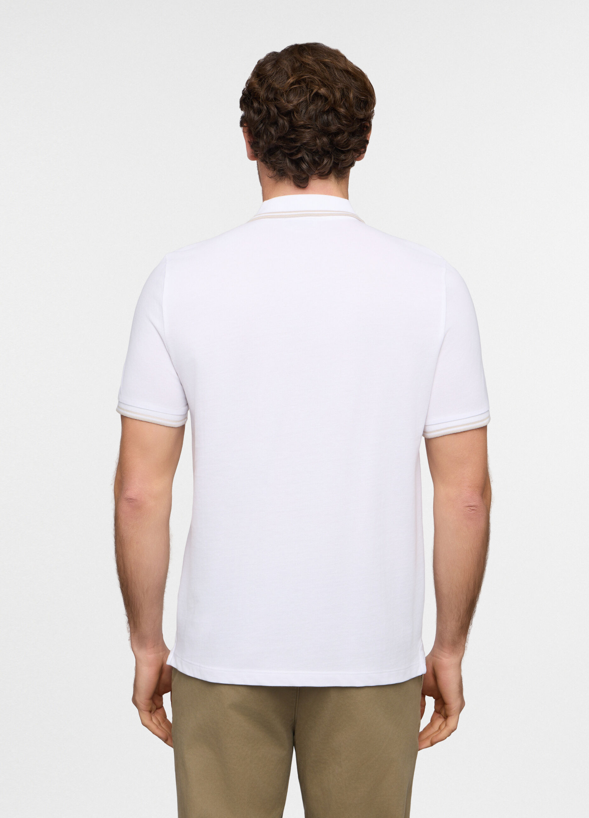 Polo a maniche corte con profilo a contrasto uomo_1