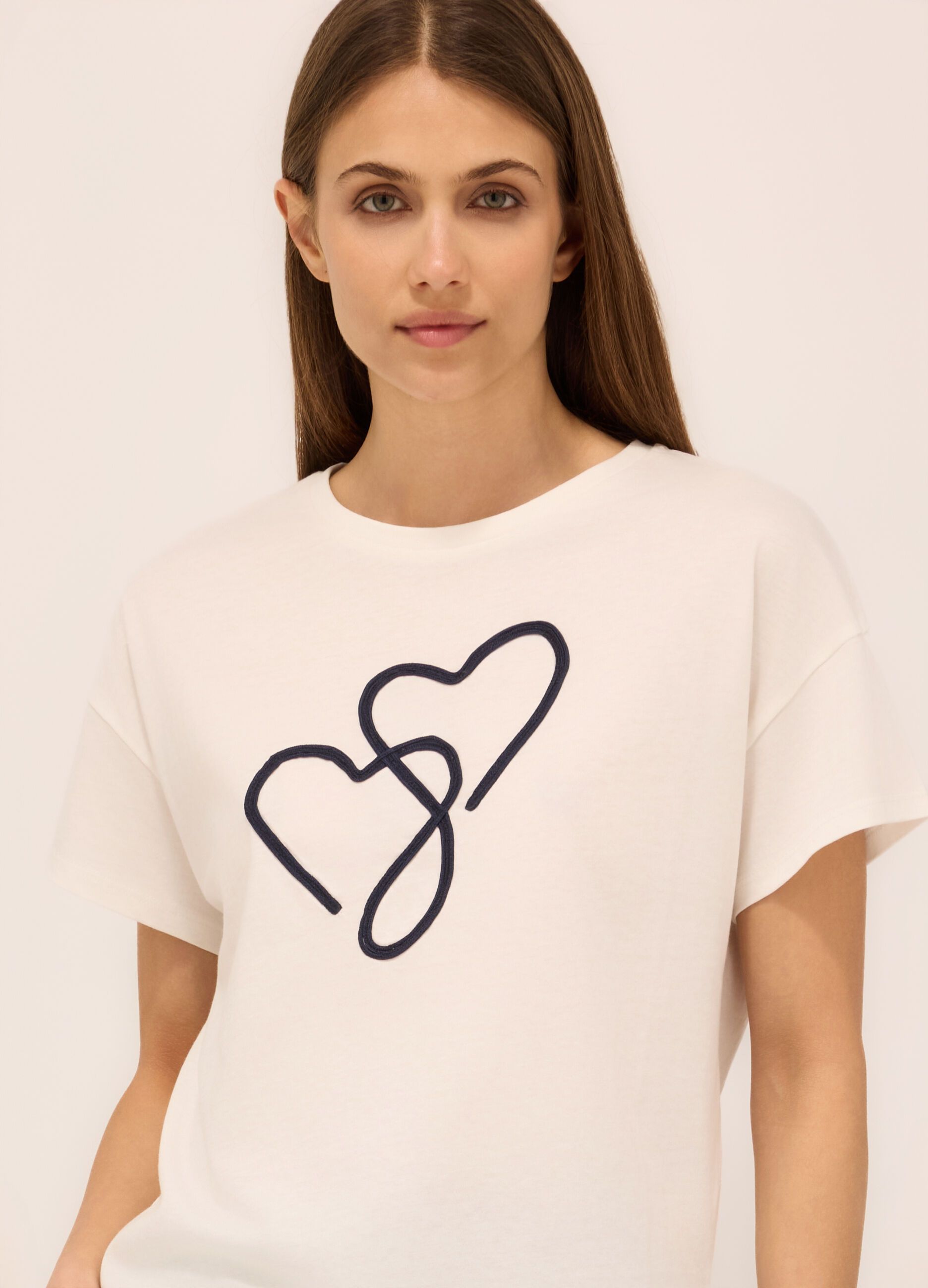 T-shirt in jersey di puro cotone donna_2