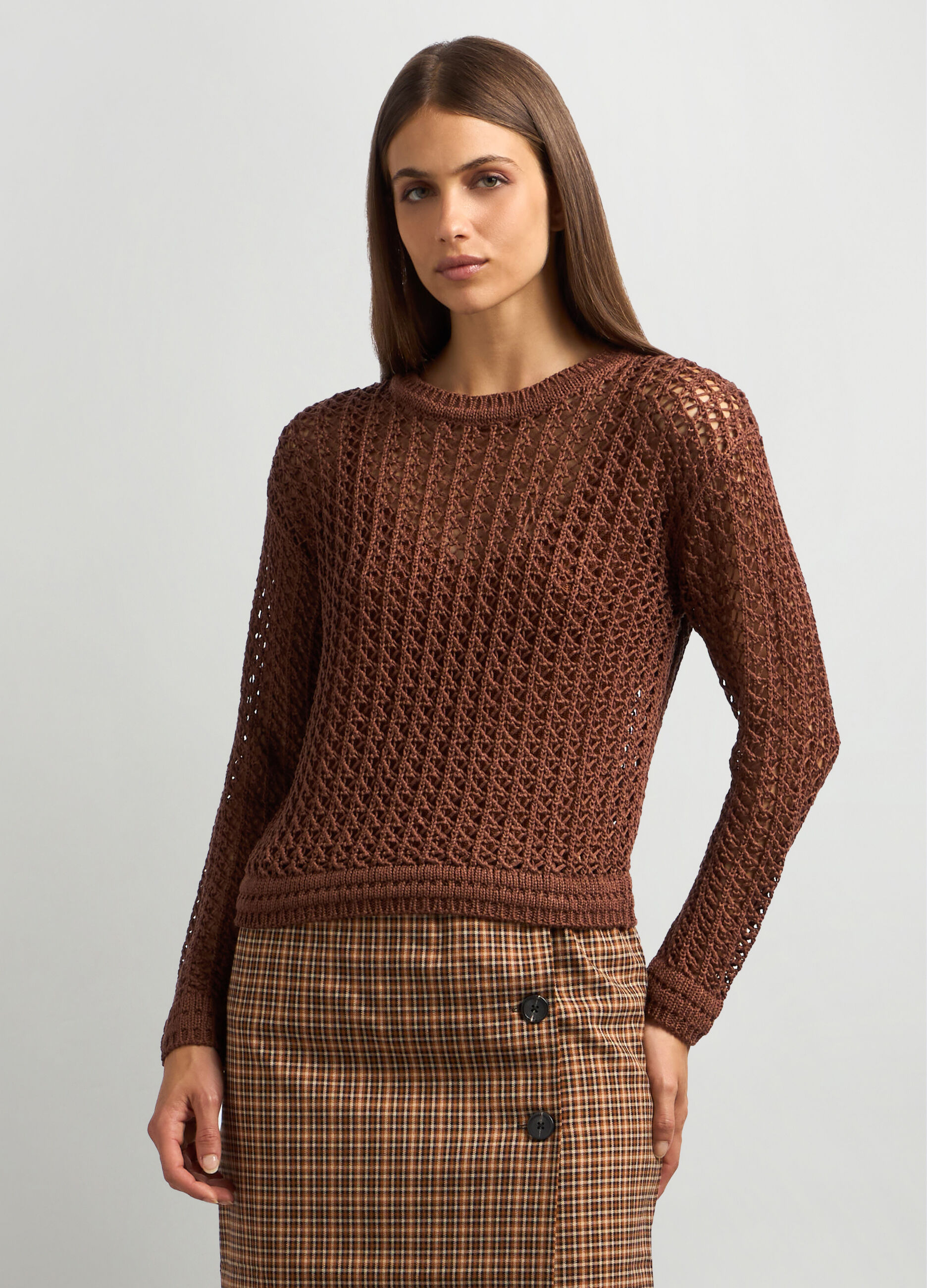 Tricot con lavorazione traforata donna_0