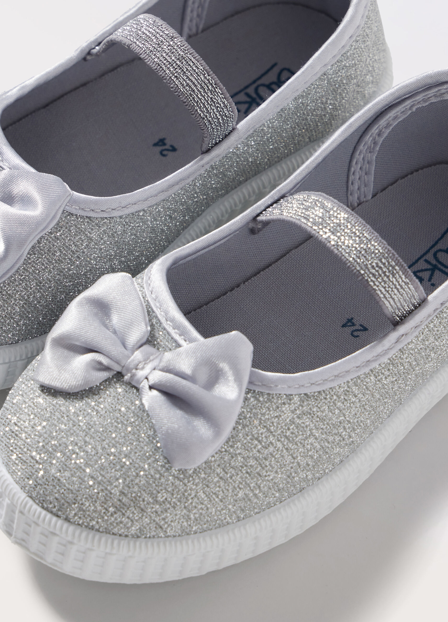 Ballerine lurex con fiocco bambina