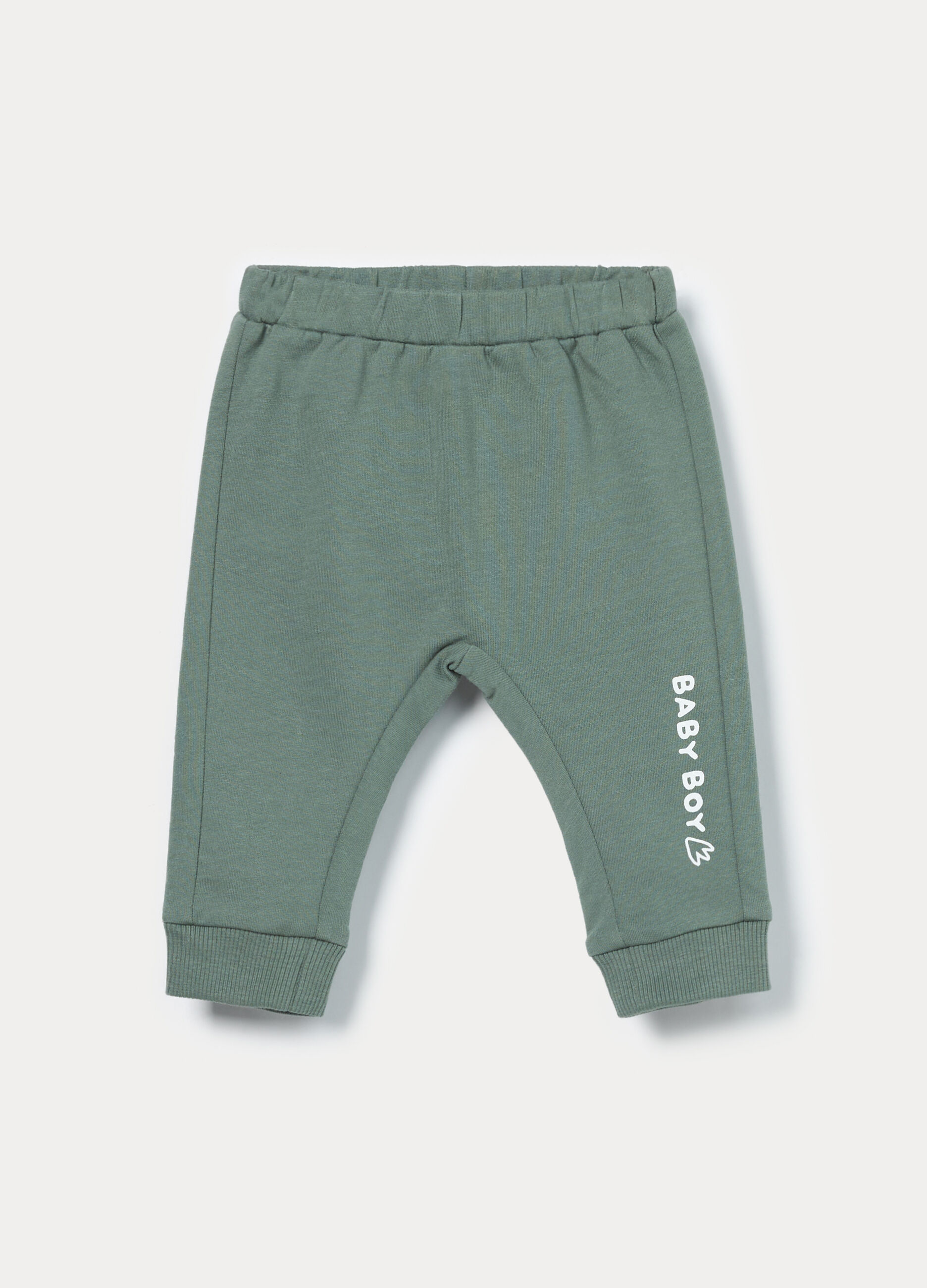 Jogger in french terry di puro cotone neonato_0