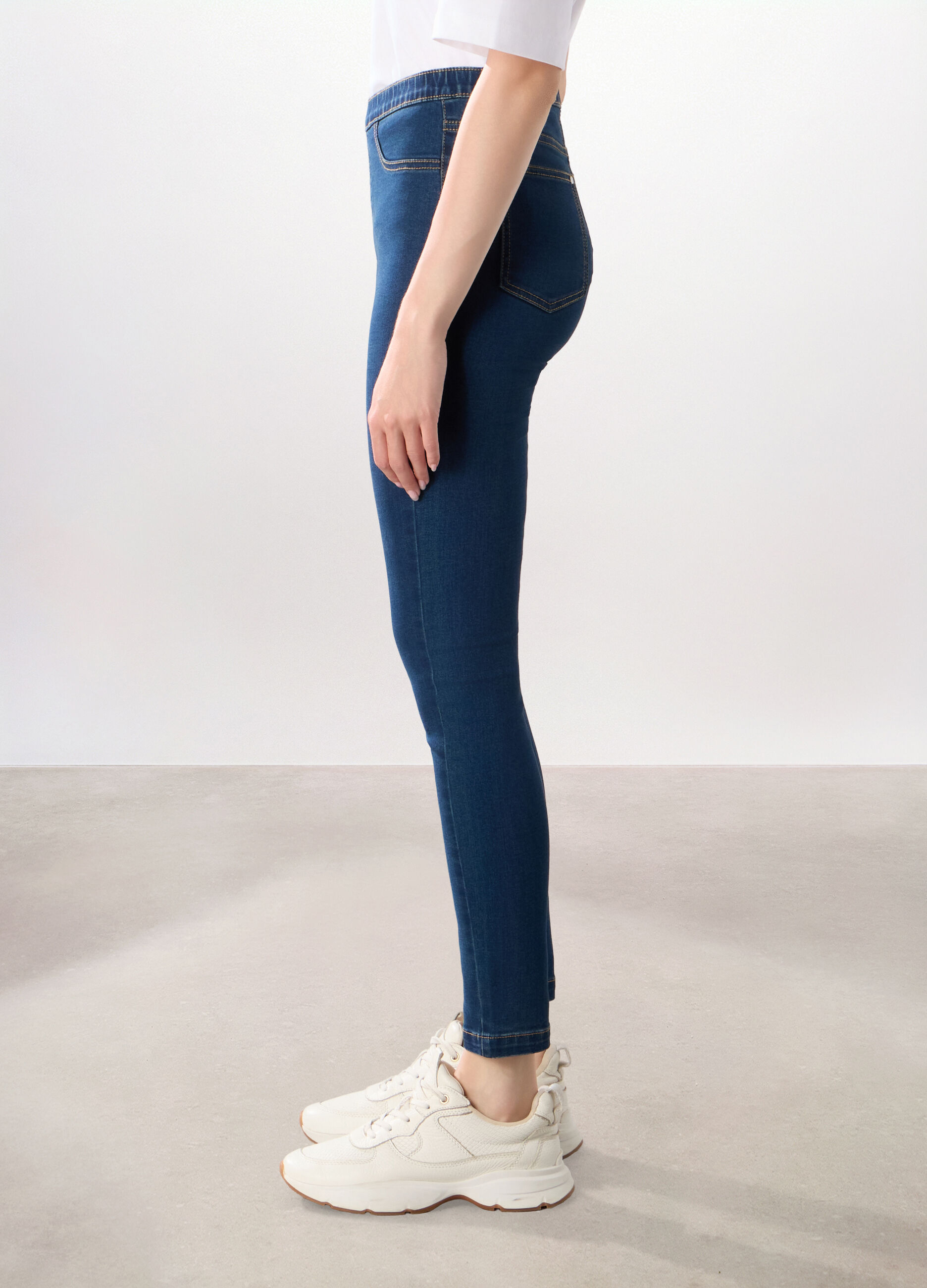 Jeggings in denim misto cotone donna_3