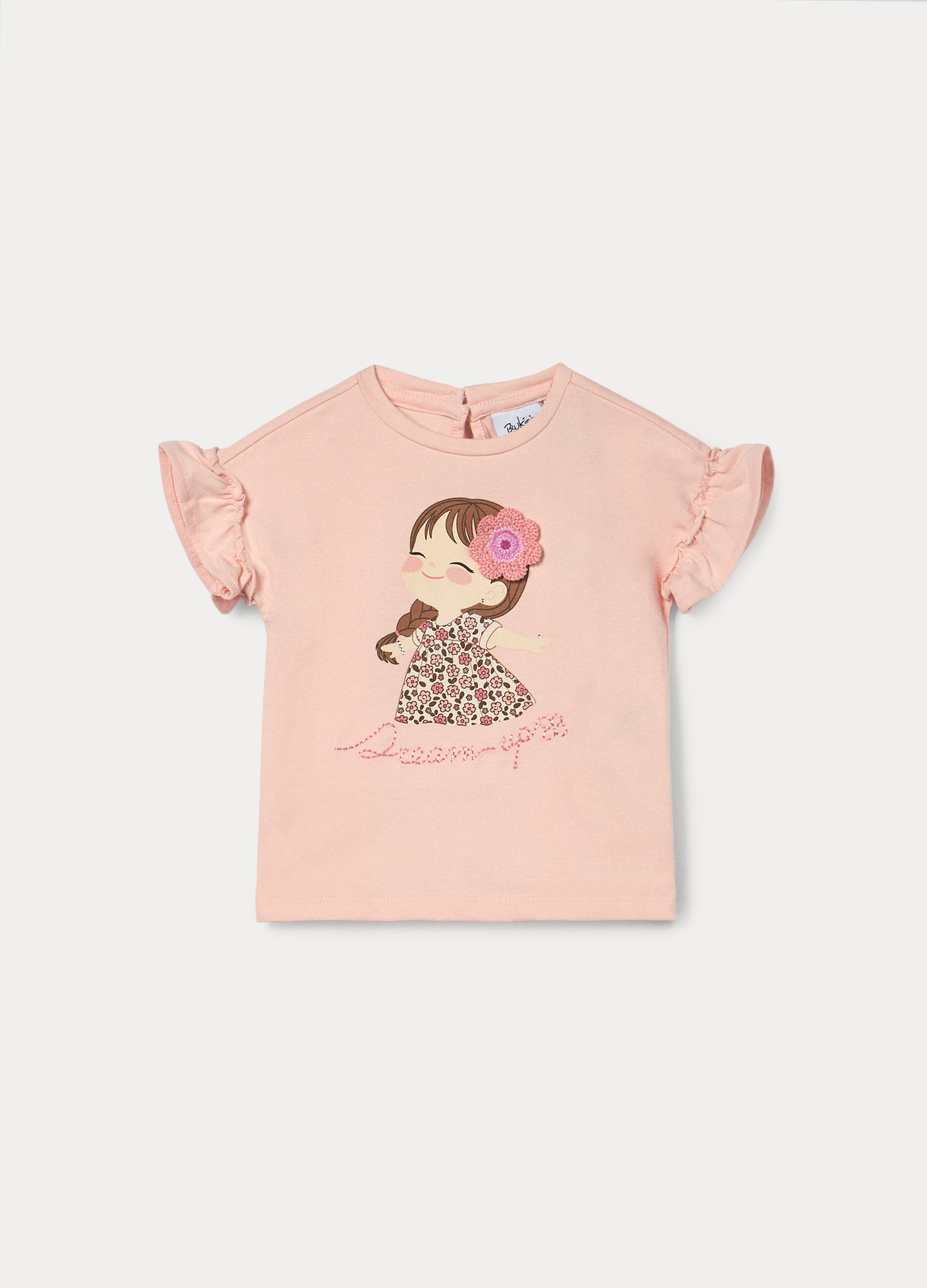 T-shirt in jersey di cotone stretch bimba_0