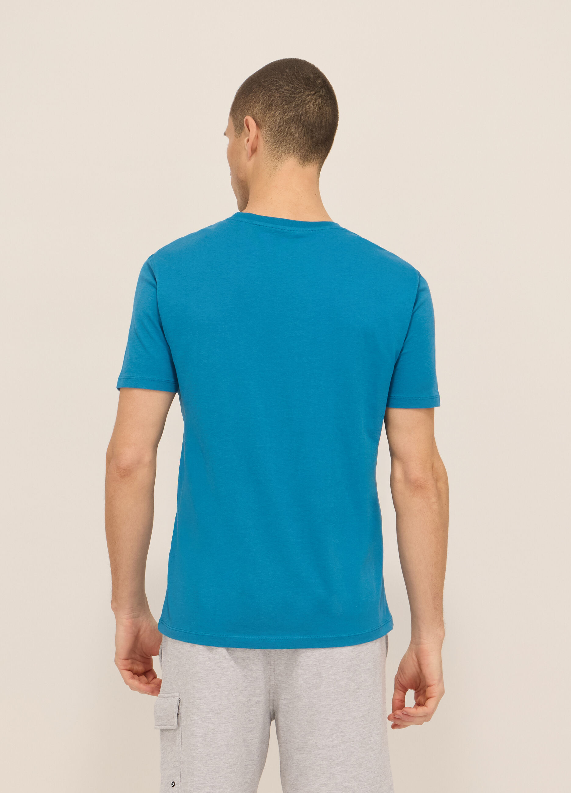 T-shirt girocollo in jersey di puro cotone uomo_1