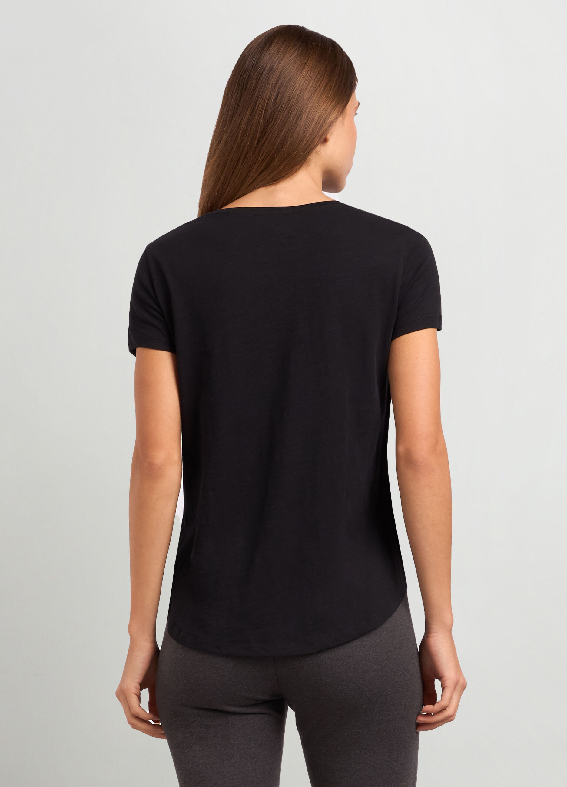 T-shirt in puro cotone slub maniche corte donna_1