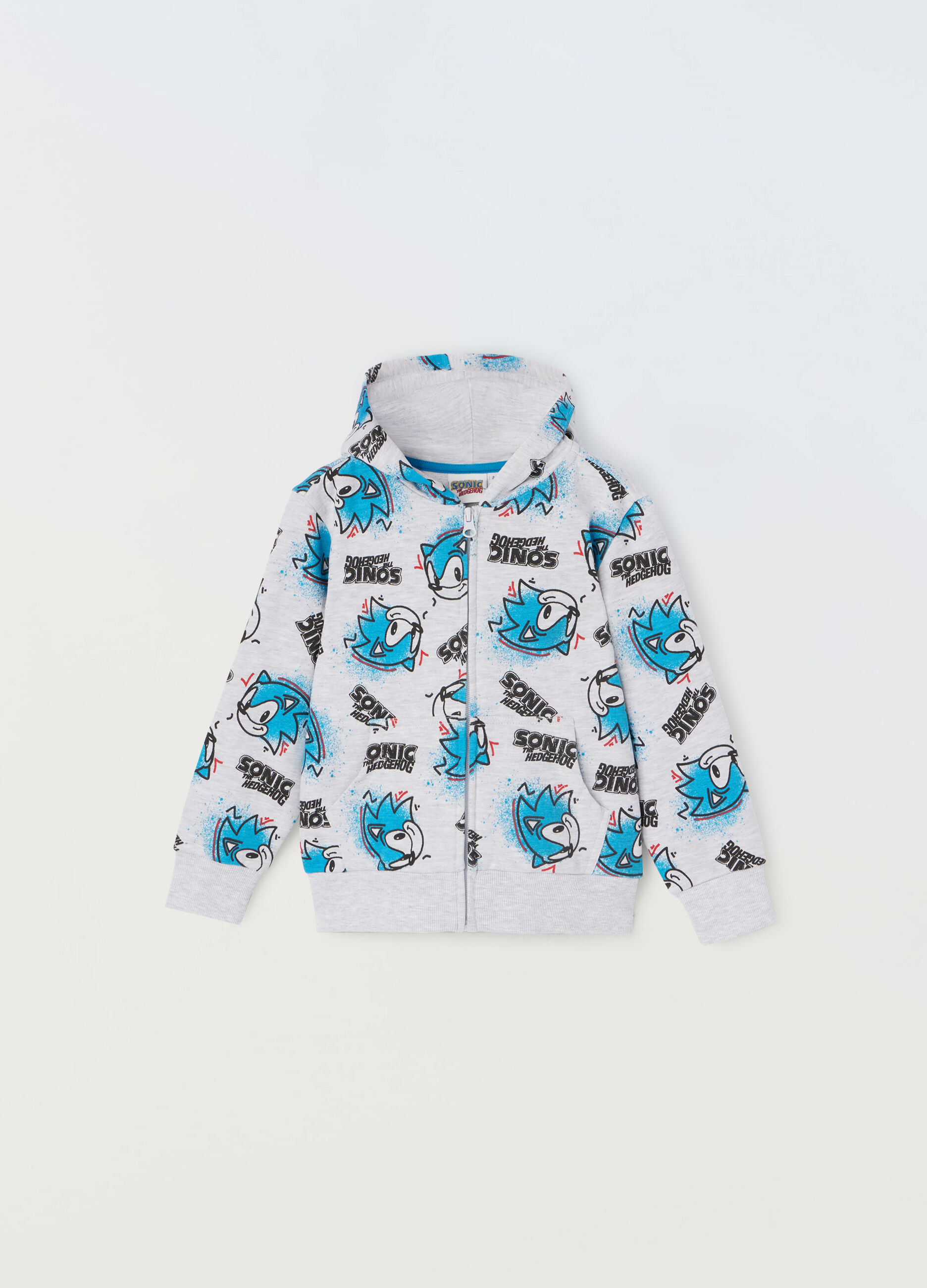 Felpa Sonic in french terry di misto cotone bambino_0