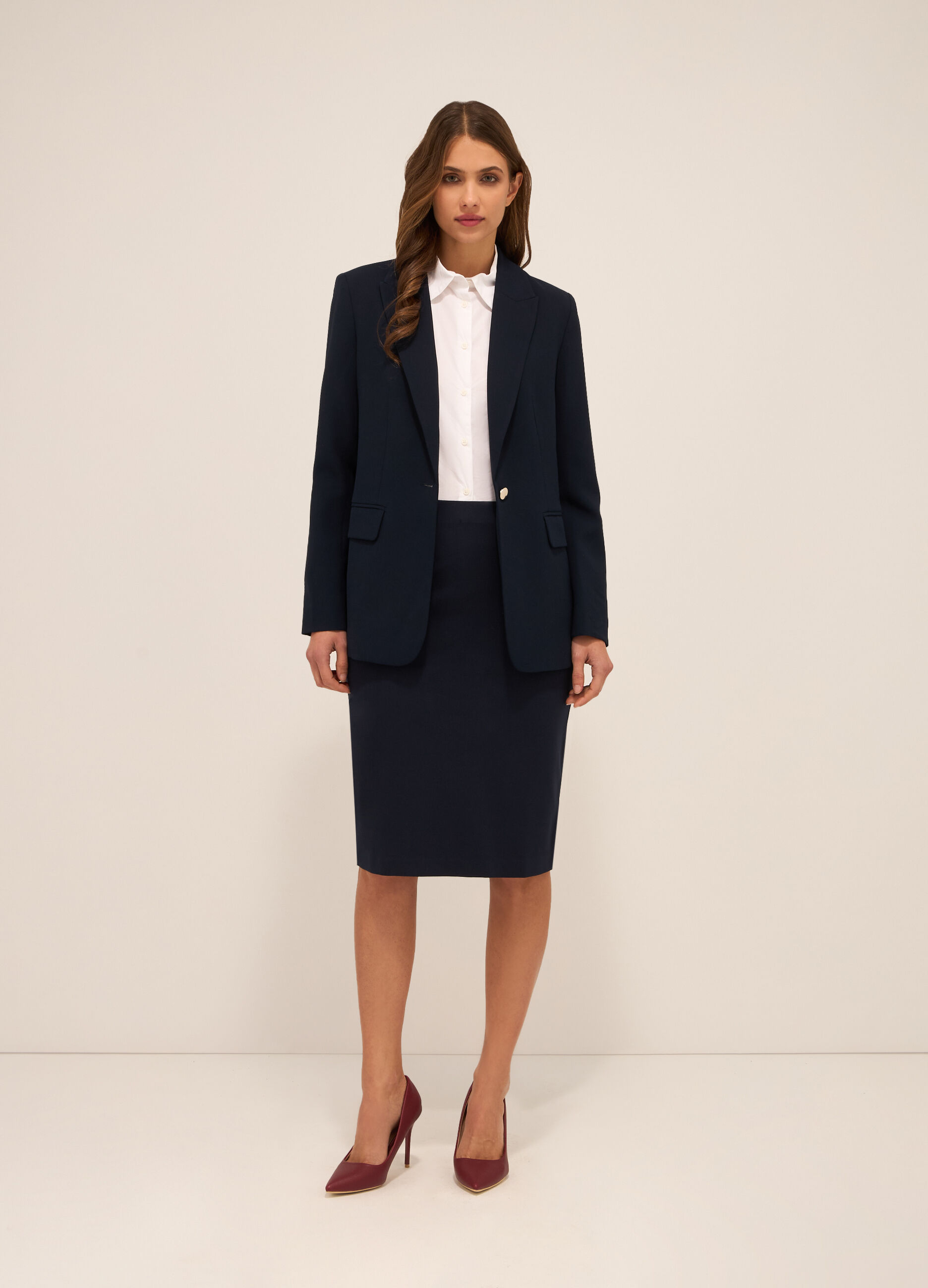 Gonna a tubino in misto viscosa stretch donna_0