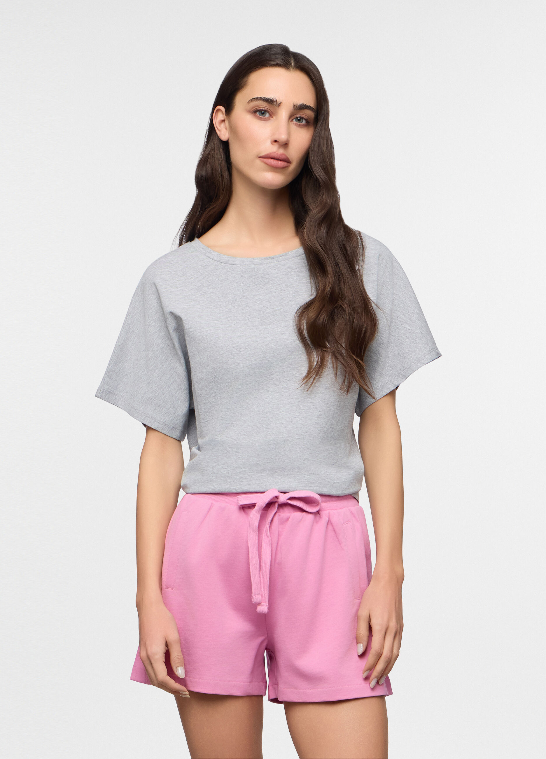 T-shirt girocollo stretch donna_0