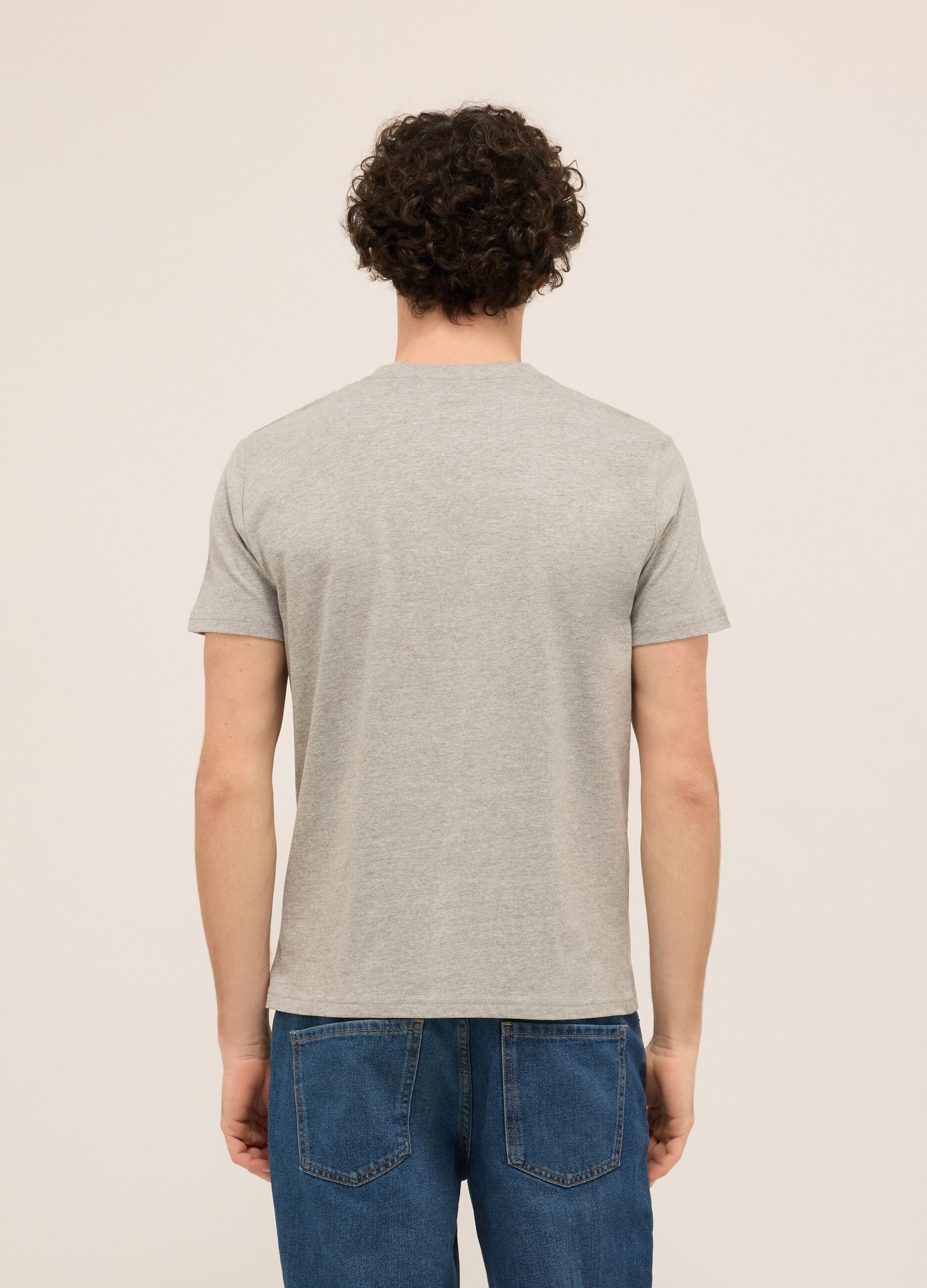 T-shirt girocollo in jersey di cotone con stampa_1