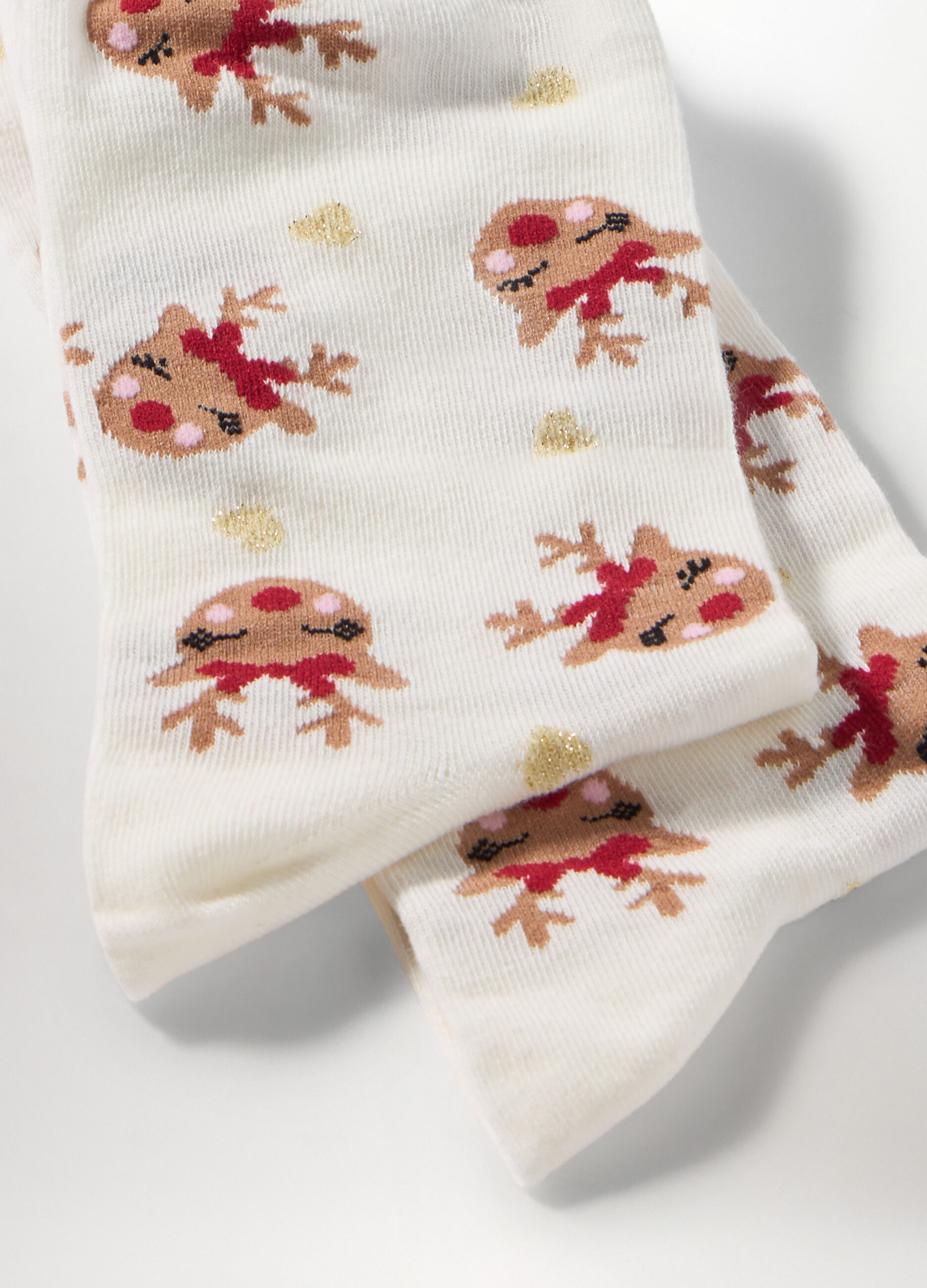 Calze jacquard misto cotone donna_2