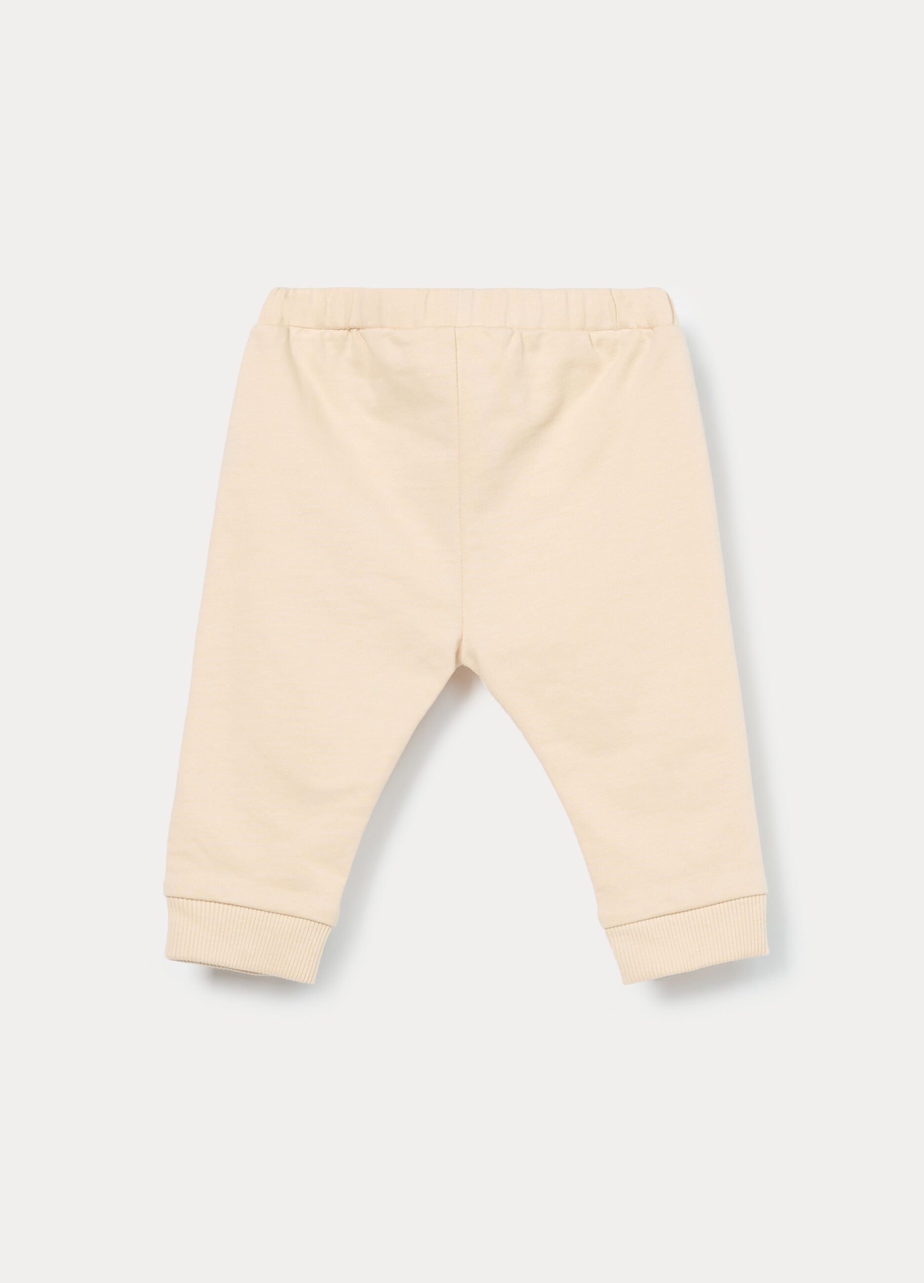 Jogger in french terry di puro cotone neonato_1