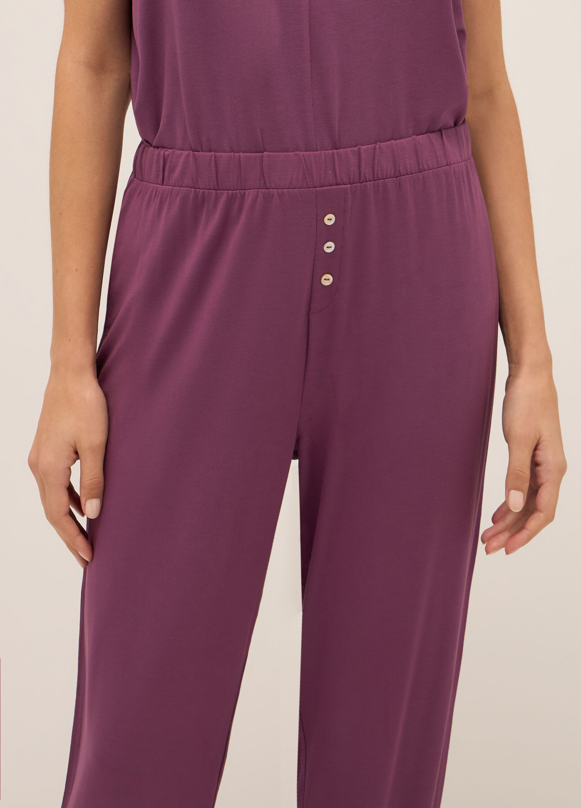 Pantaloni pigiama in jersey stretch donna_2