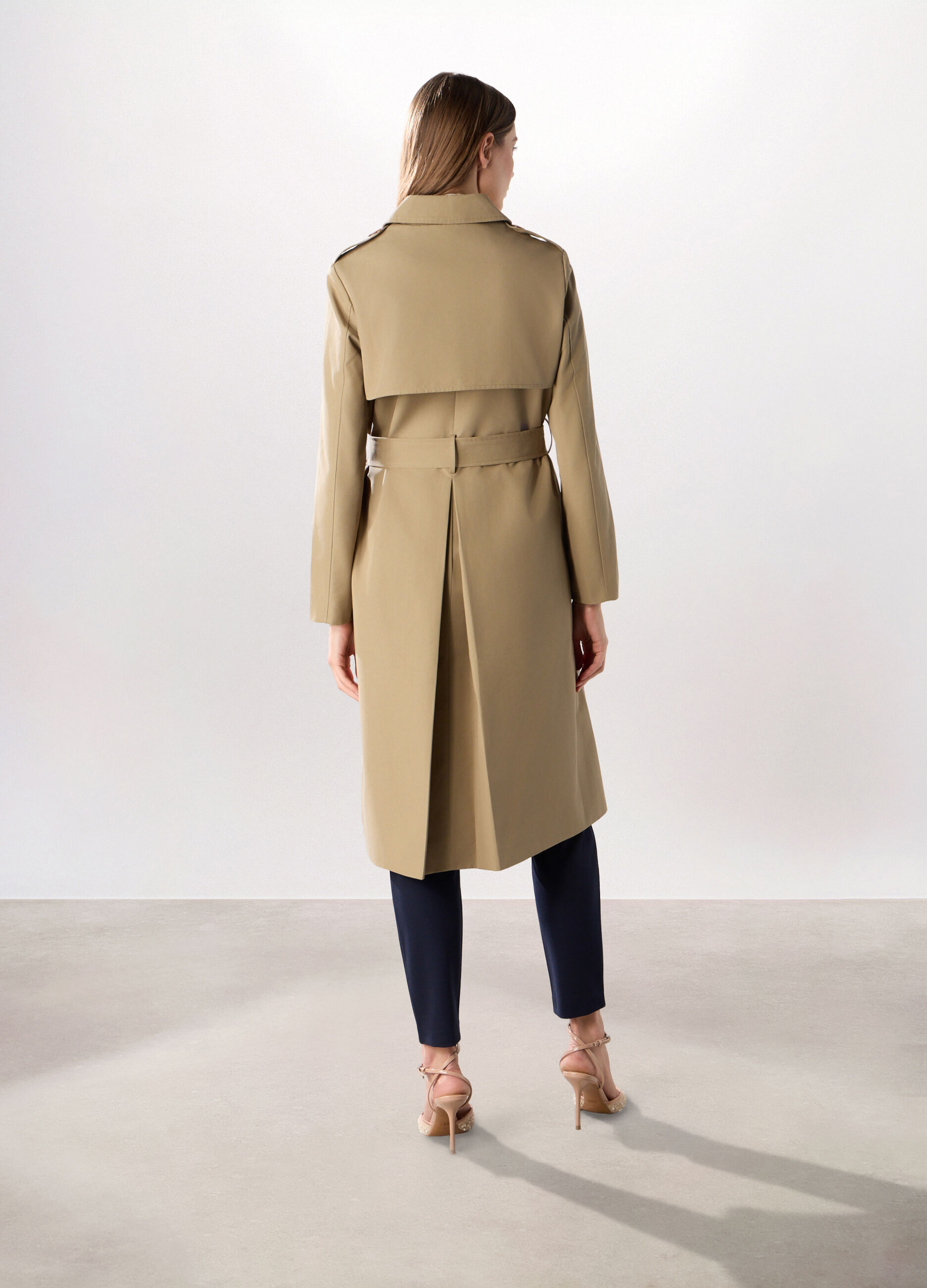 Trench lungo in doppiopetto donna_1