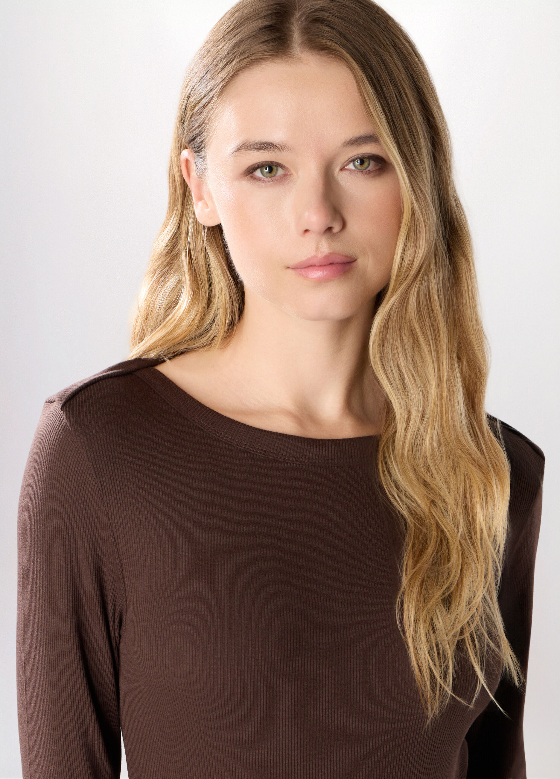 T-shirt in costina misto cotone donna_2