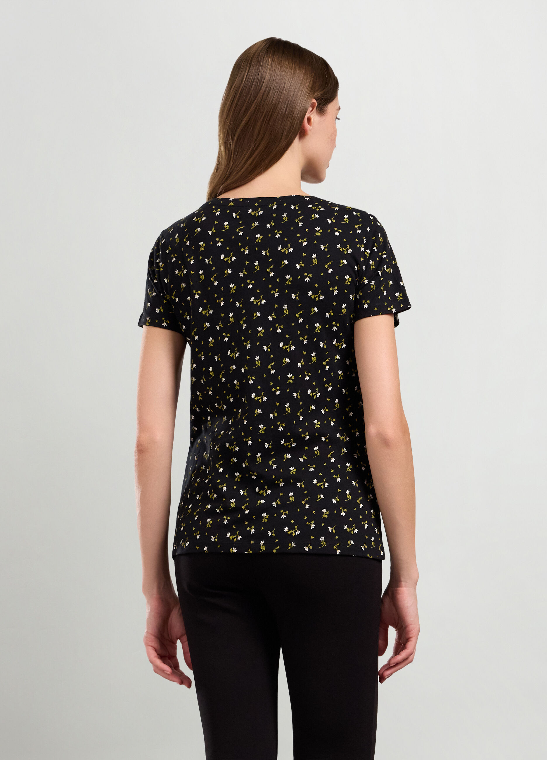 T-shirt in puro cotone con stampa donna_1