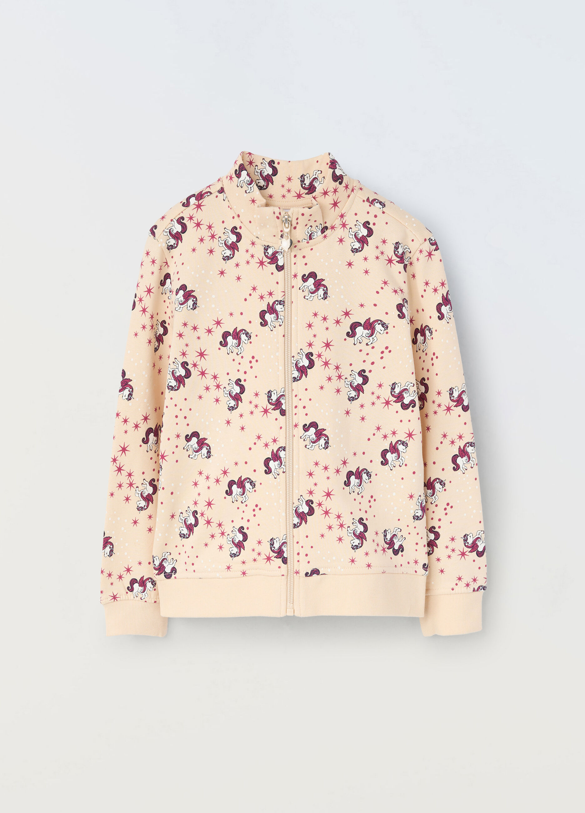Felpa full zip con stampa bambina_0
