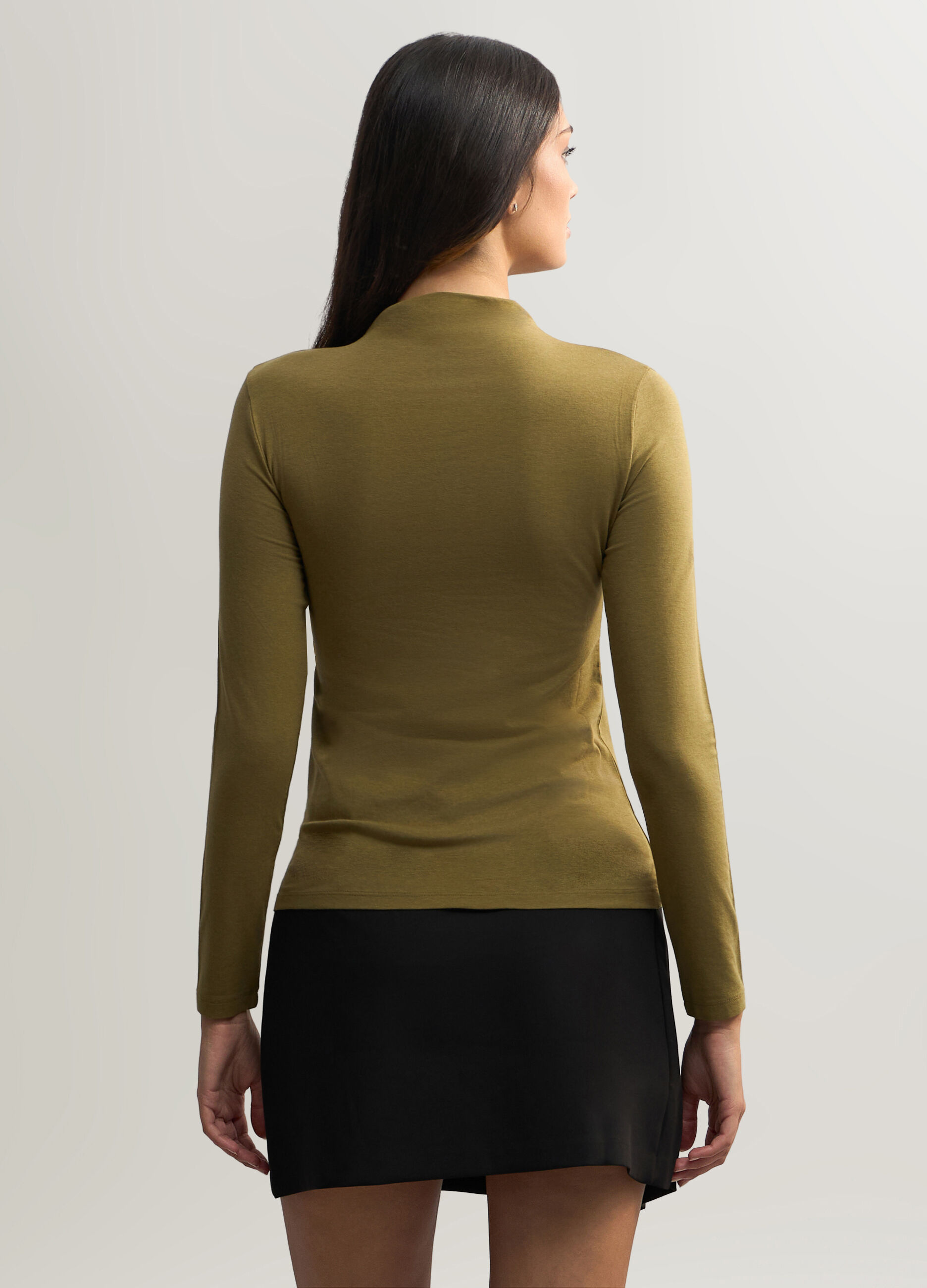 T-shirt a collo alto stretch donna _1