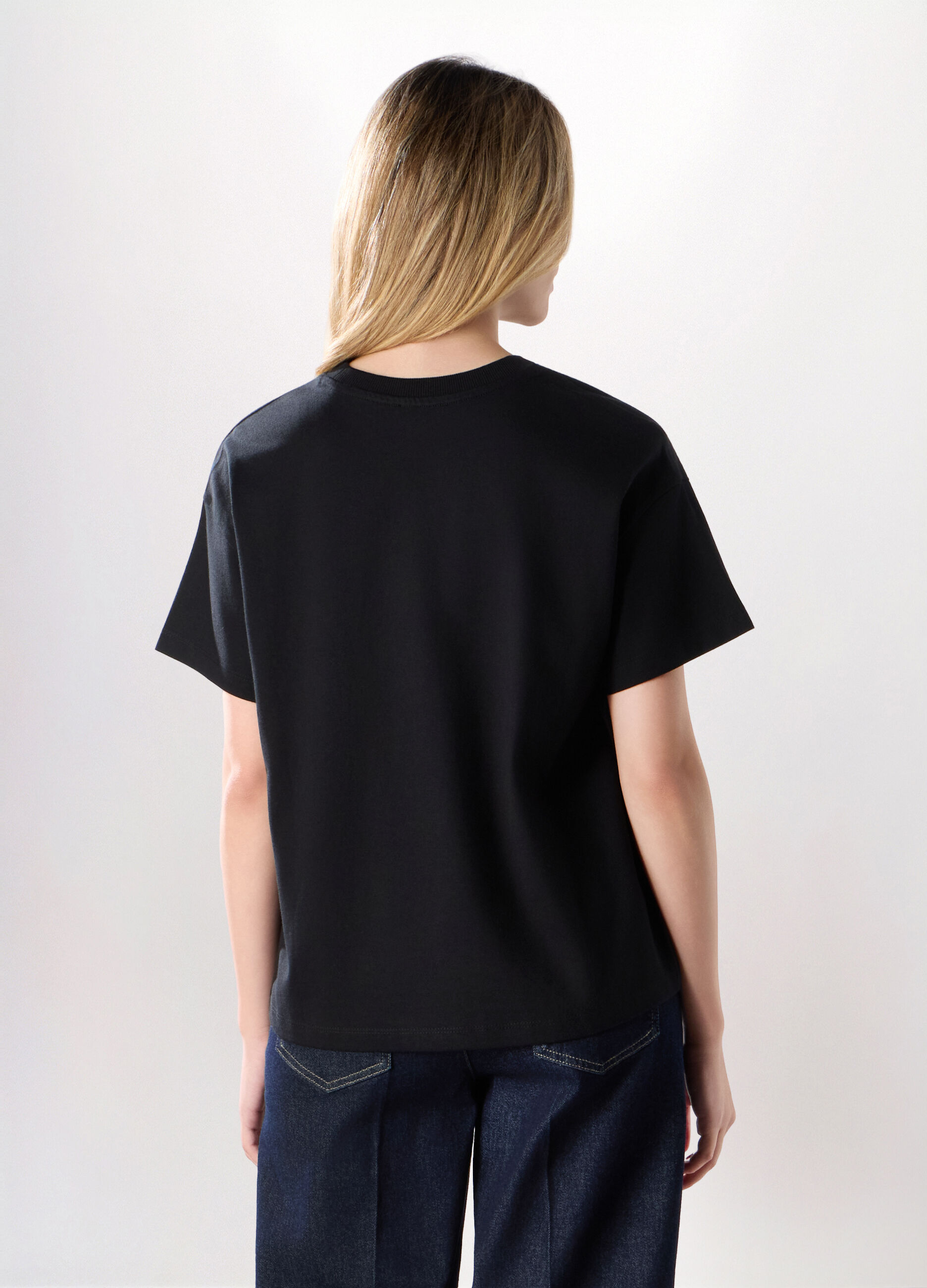T-shirt in jersey di puro cotone donna_1