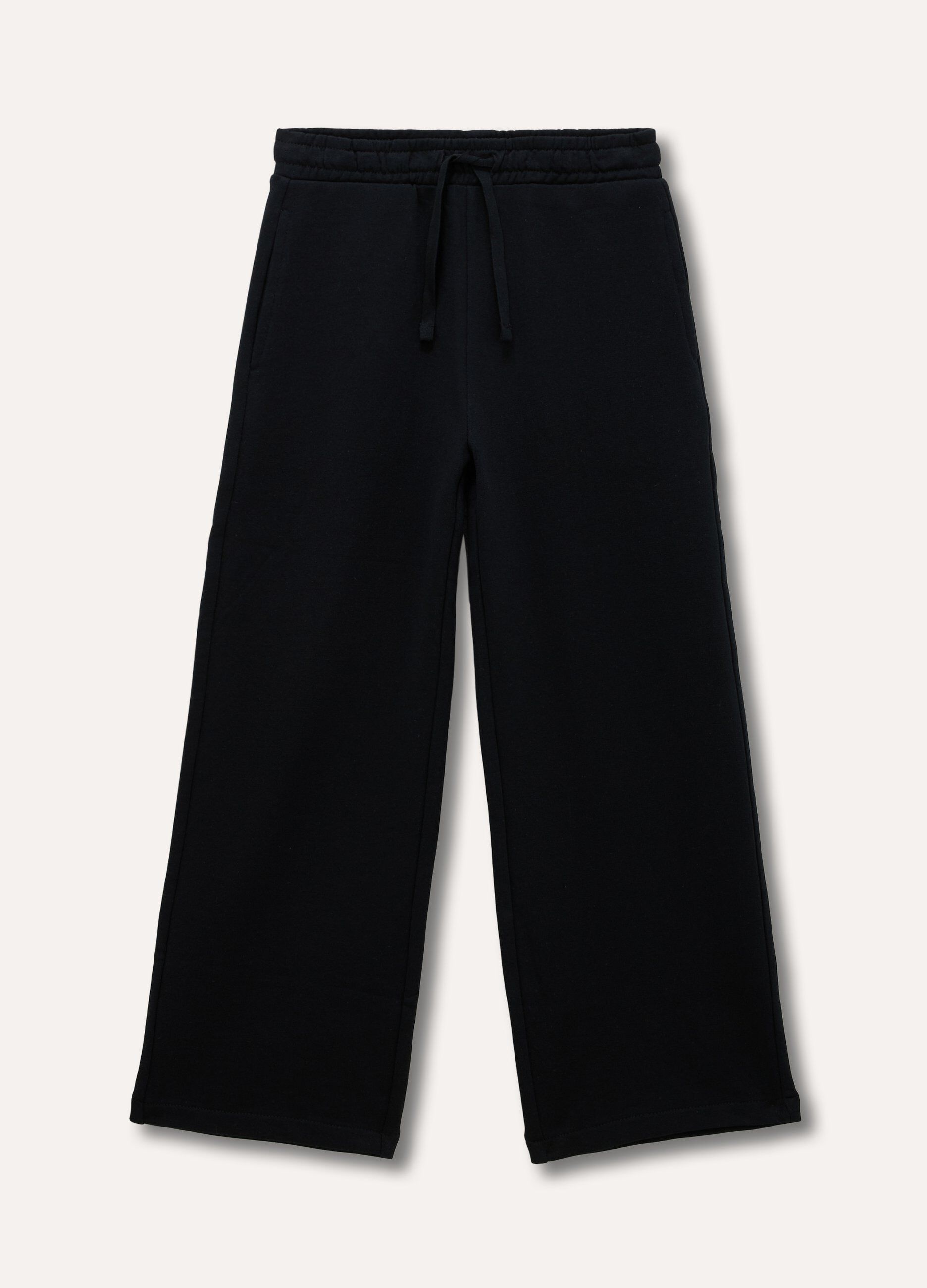 Pantaloni in puro cotone wide leg ragazza_0