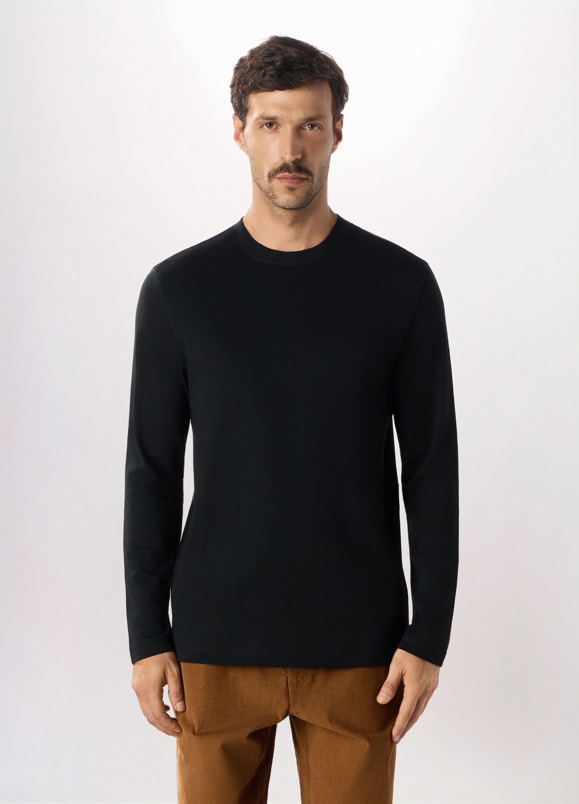 Maglia girocollo in puro cotone uomo_0