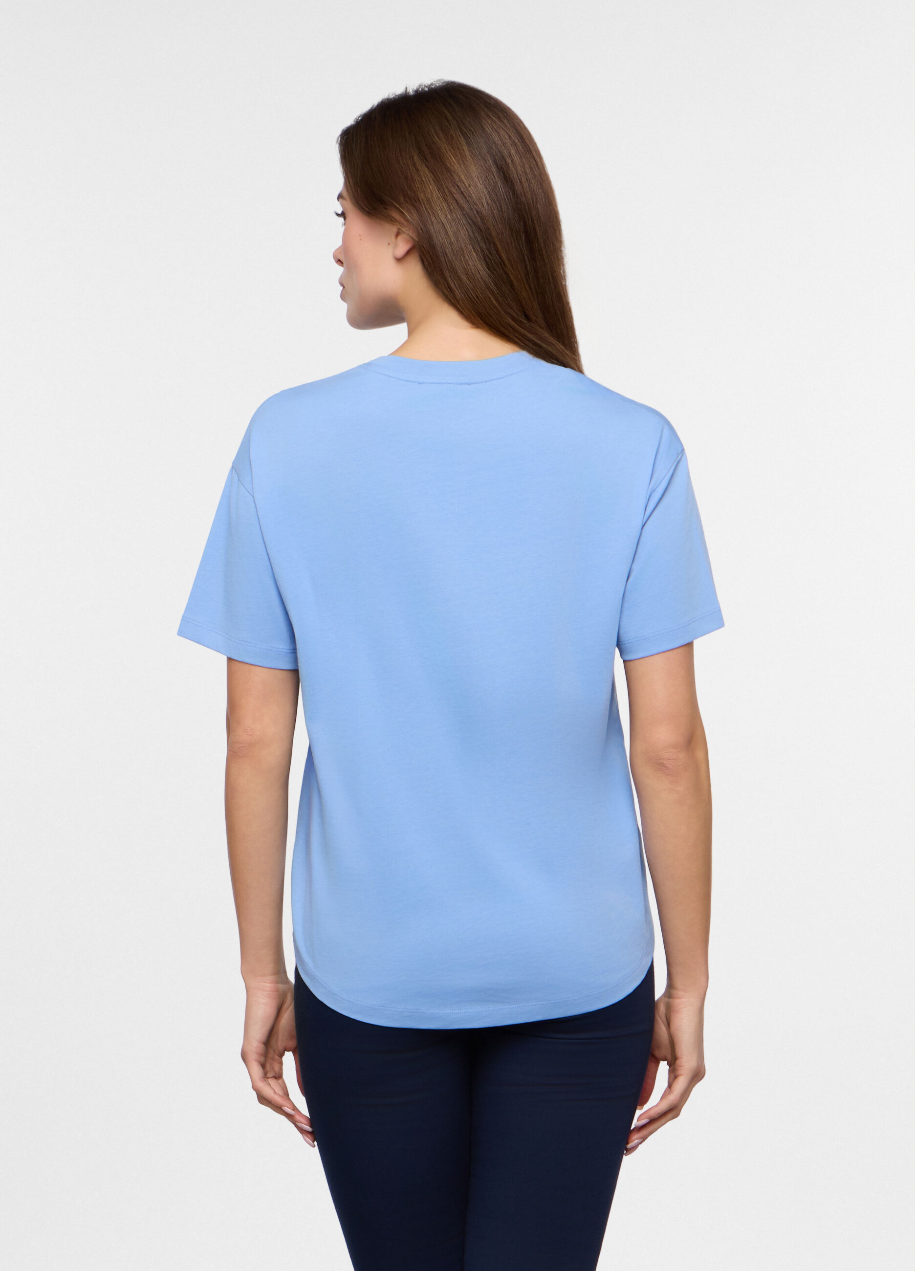 T-shirt in jersey di puro cotone donna_1
