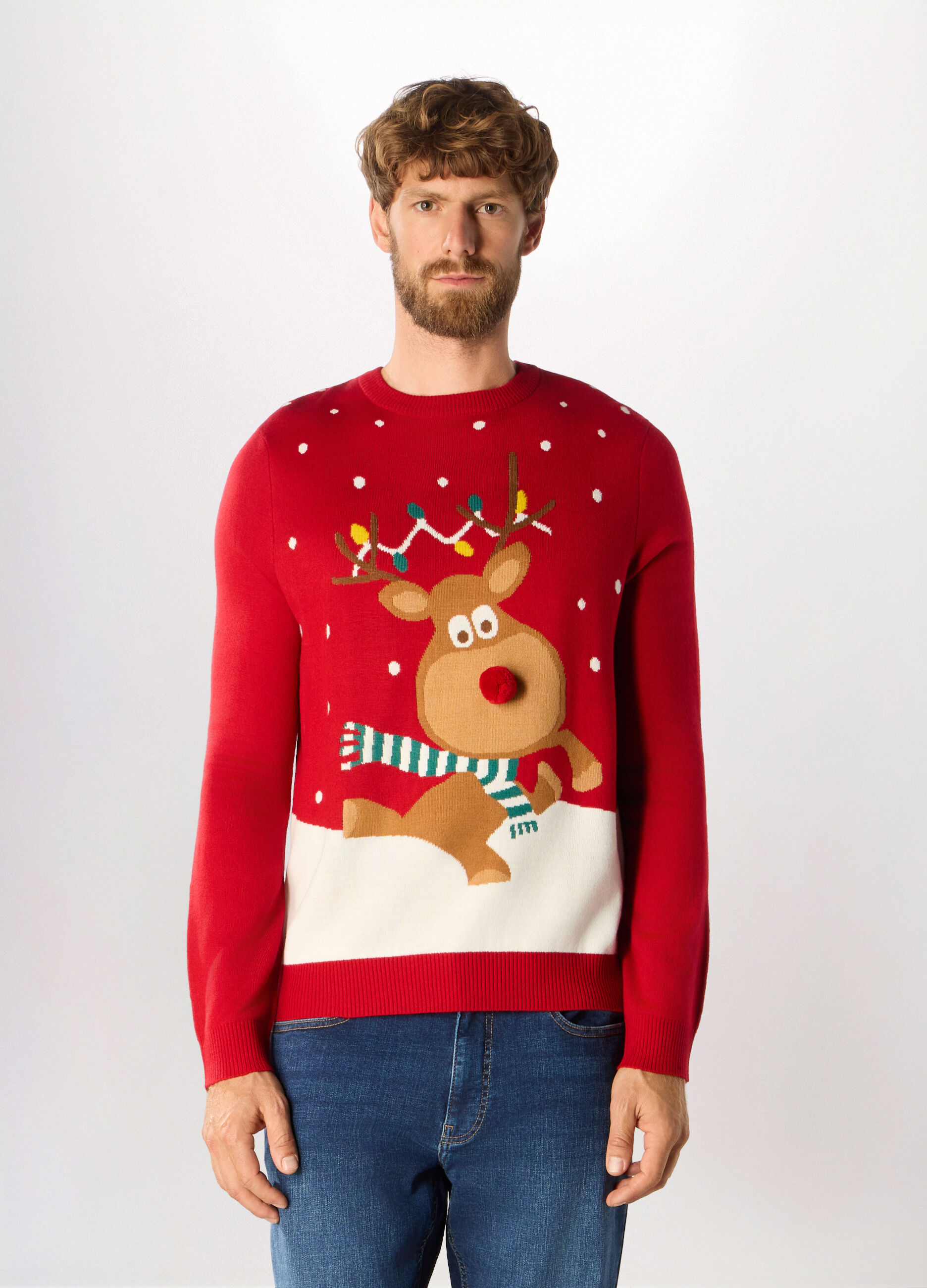 Maglione girocollo con motivo Natale uomo_0