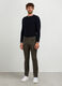 Pantaloni slim fit in twill di cotone stretch uomo_0