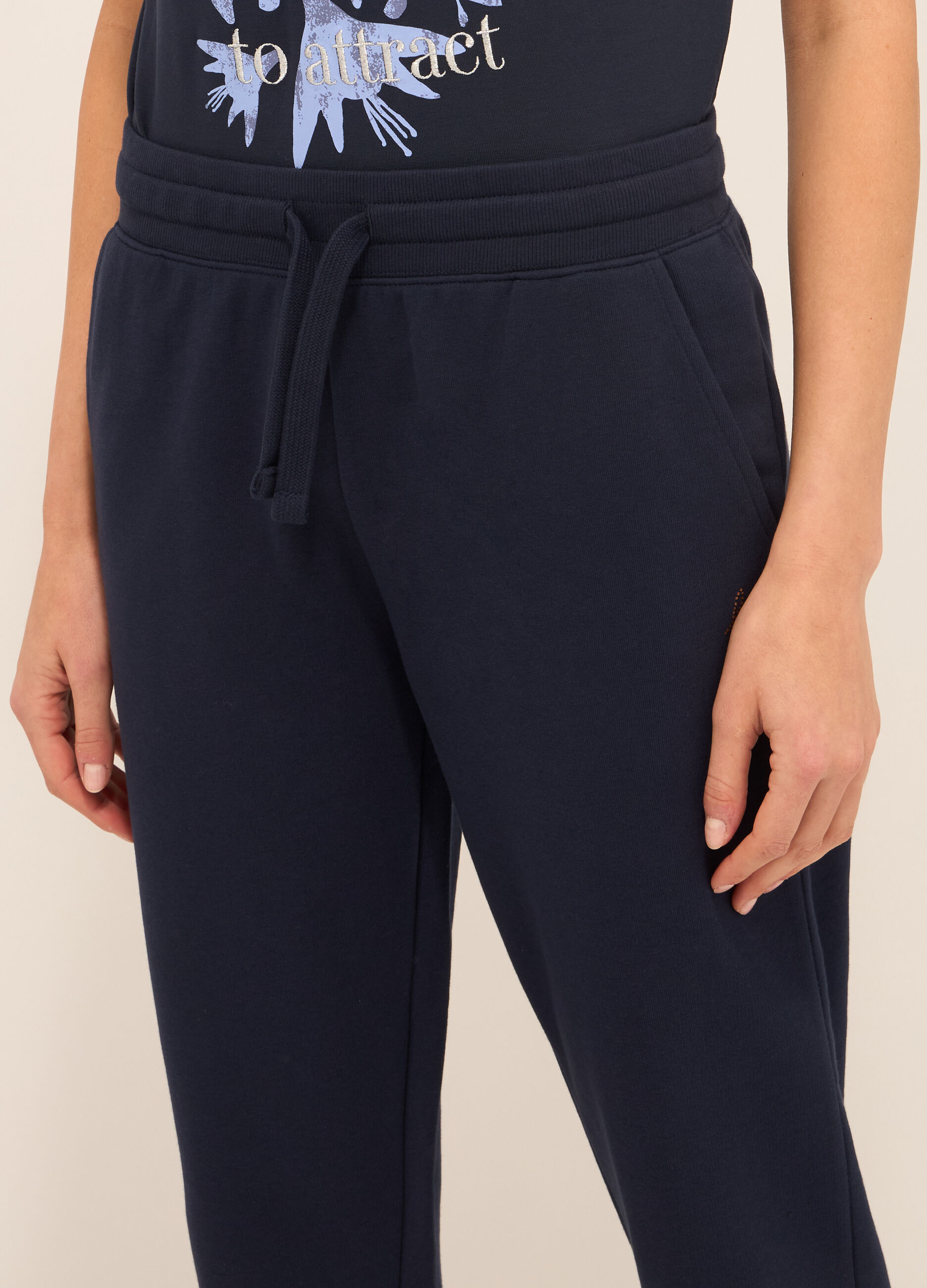 Jogger in french terry di misto cotone donna_2