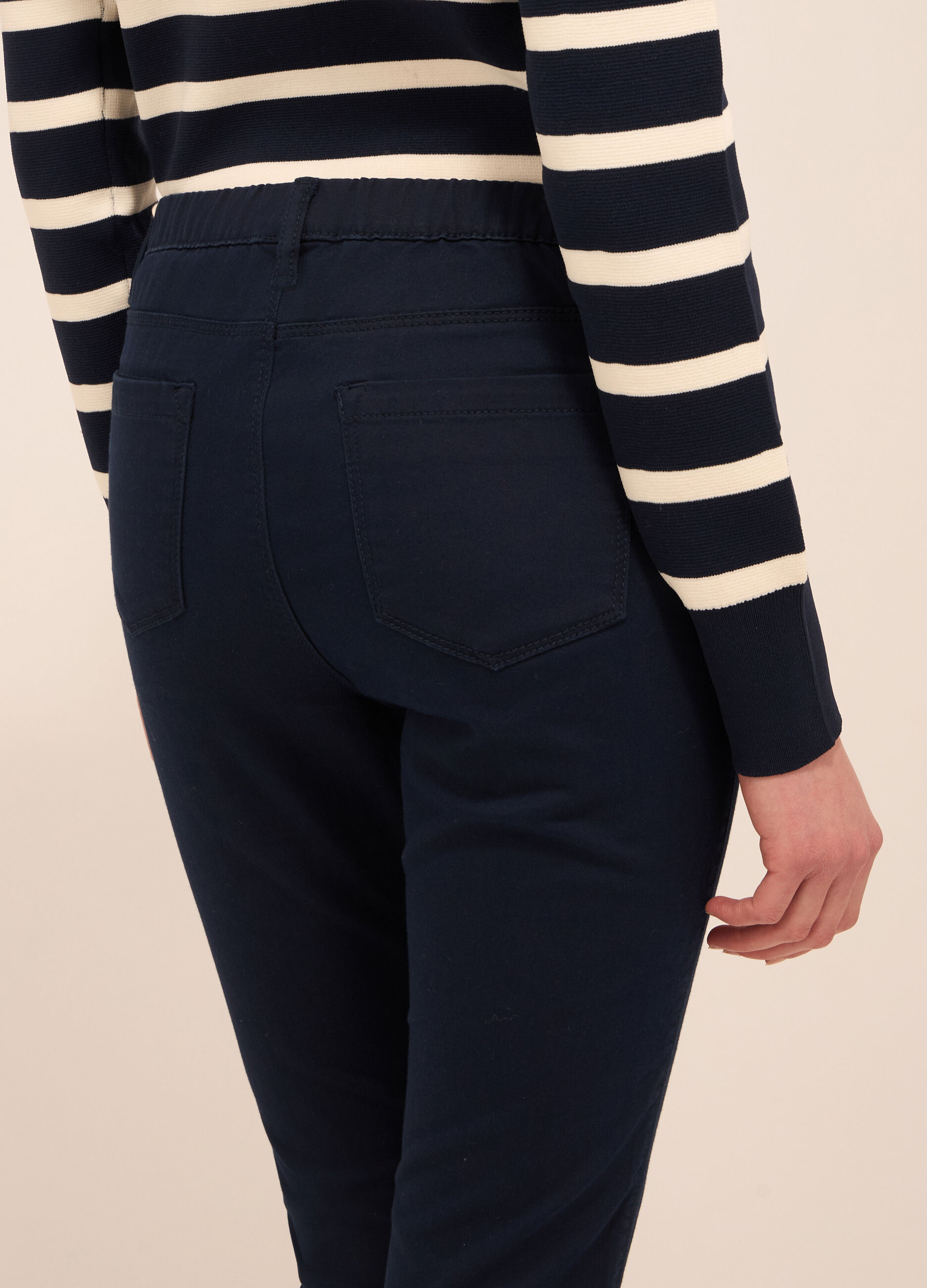 Jeggings in twill di misto cotone donna_2