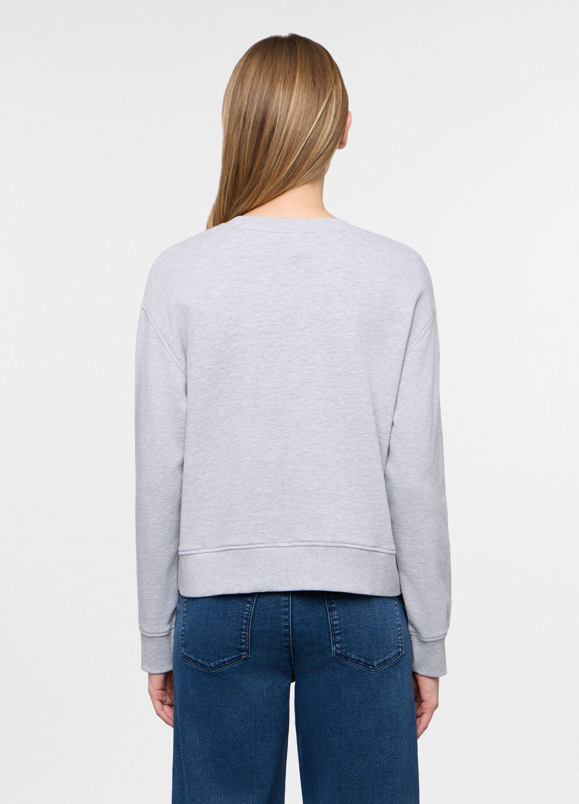 Felpa girocollo in french terry donna_1