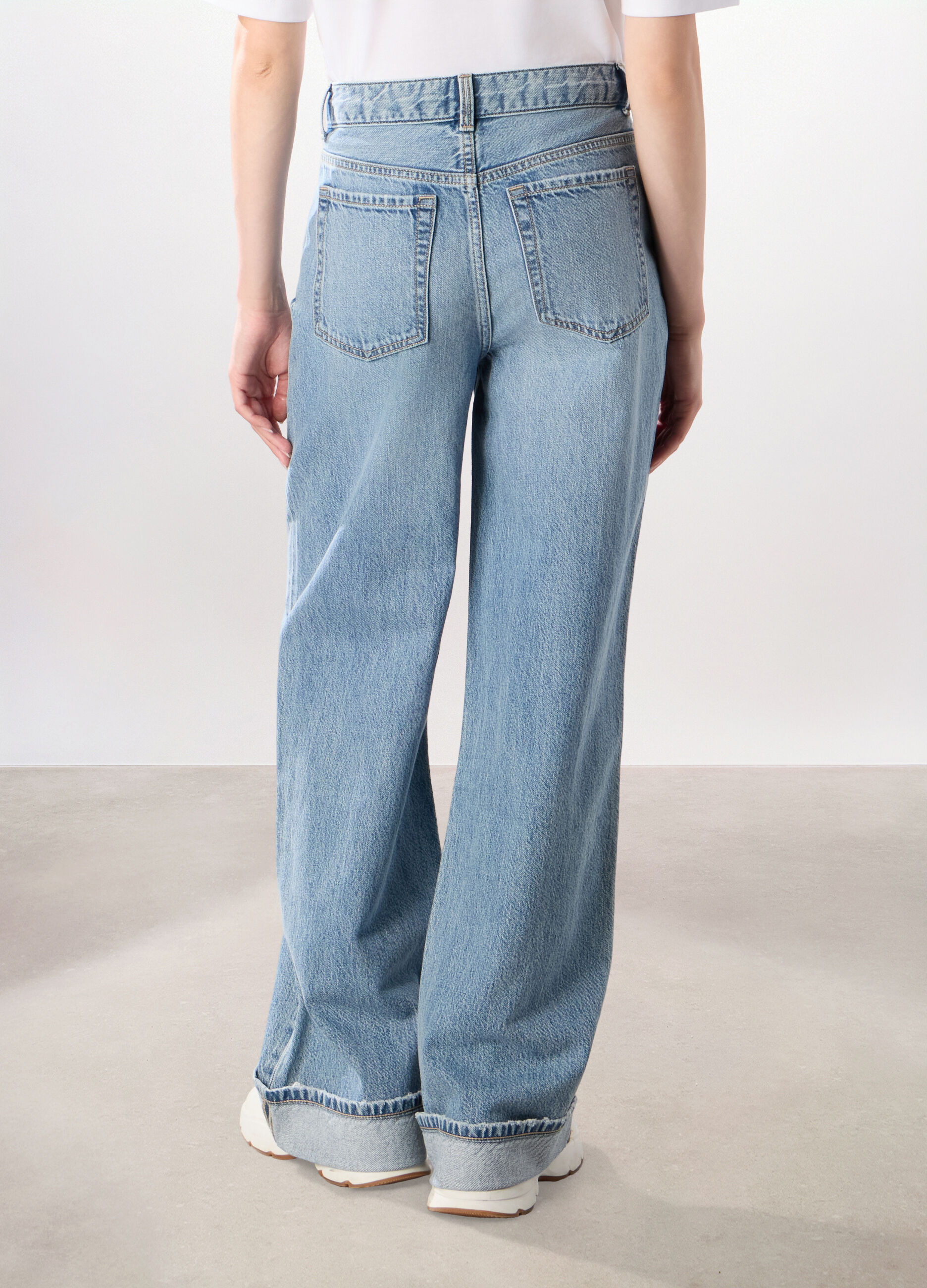 Pantaloni wide leg ripped donna_1