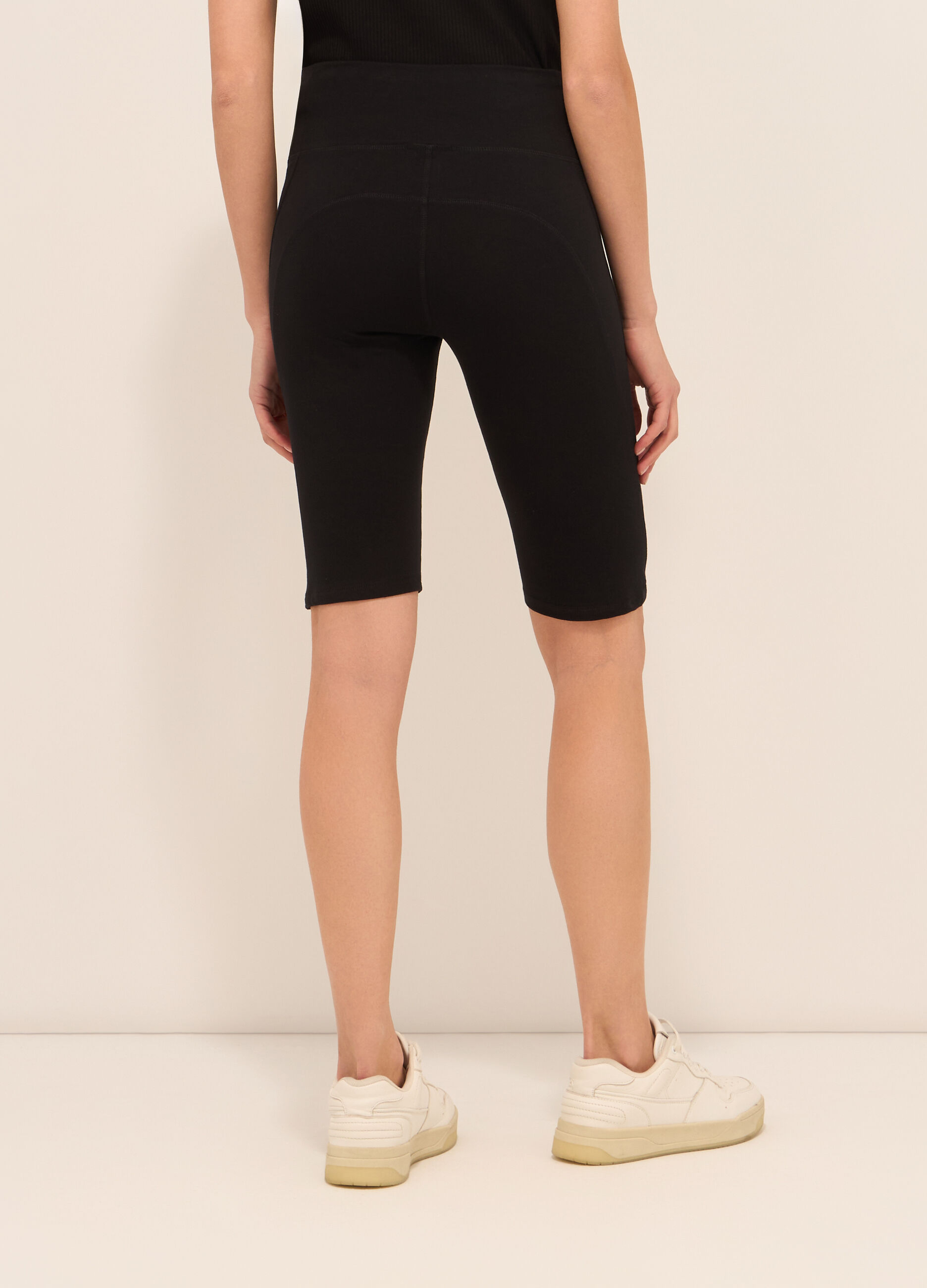 Leggings ciclista in cotone stretch donna_1