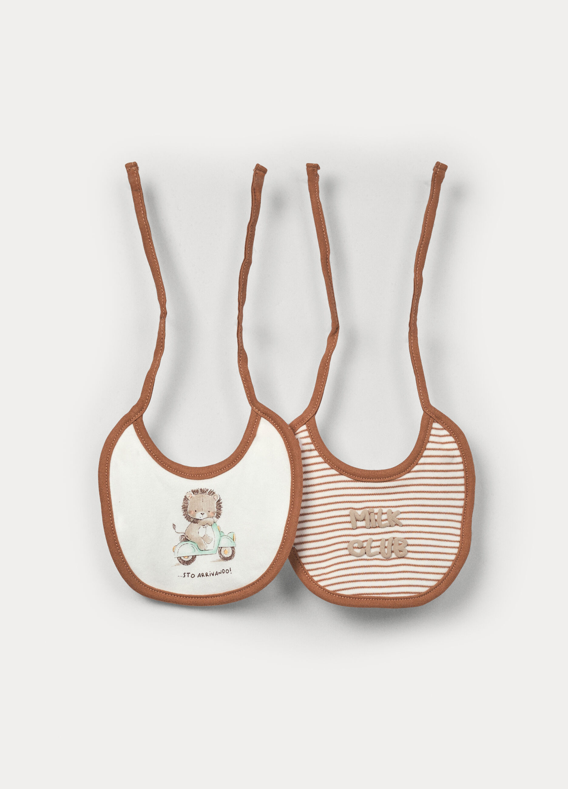 Pack 2 bavaglini in interlock di puro cotone neonata_0