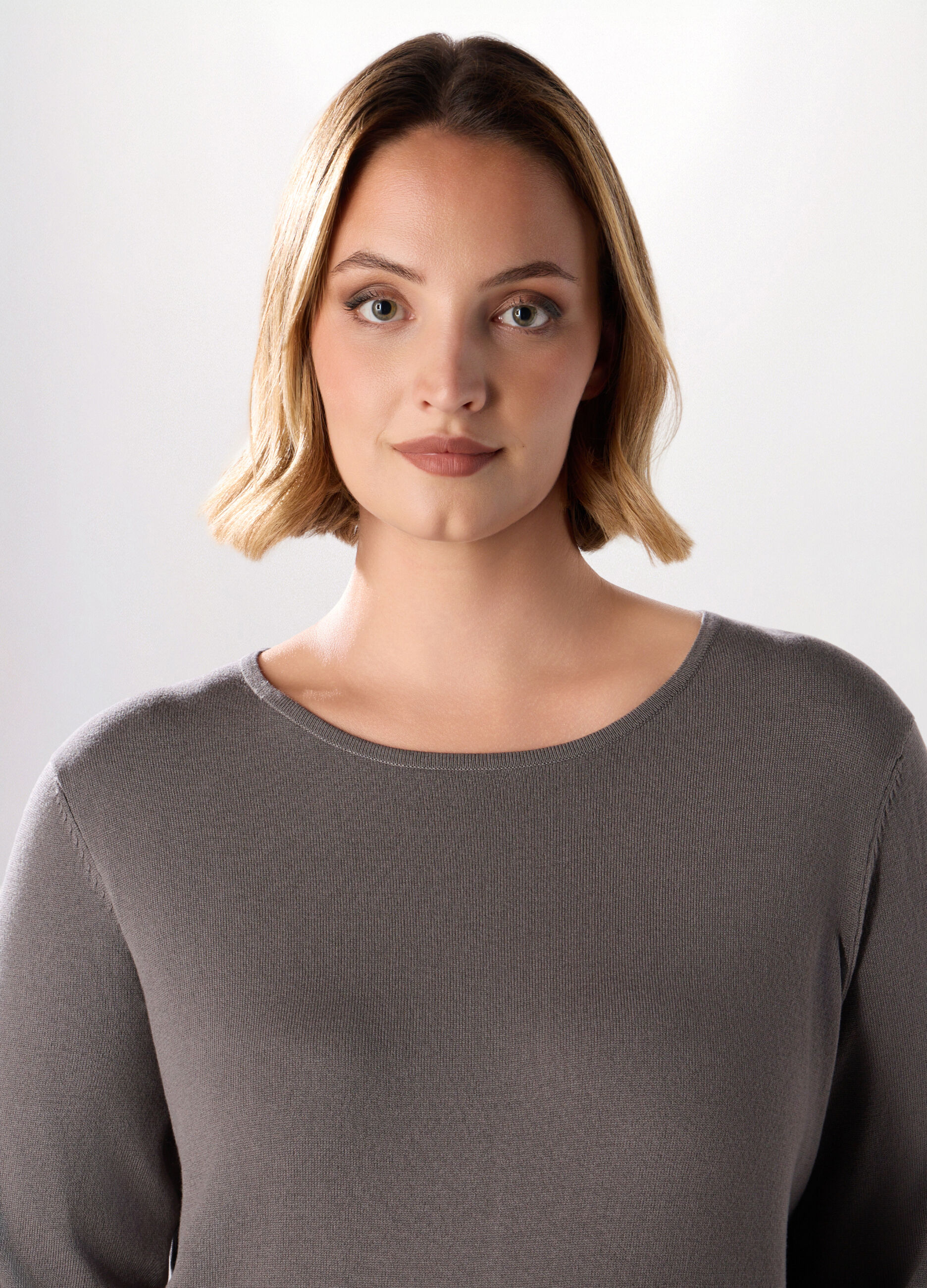 Pullover tricot tinta unita donna curvy_2
