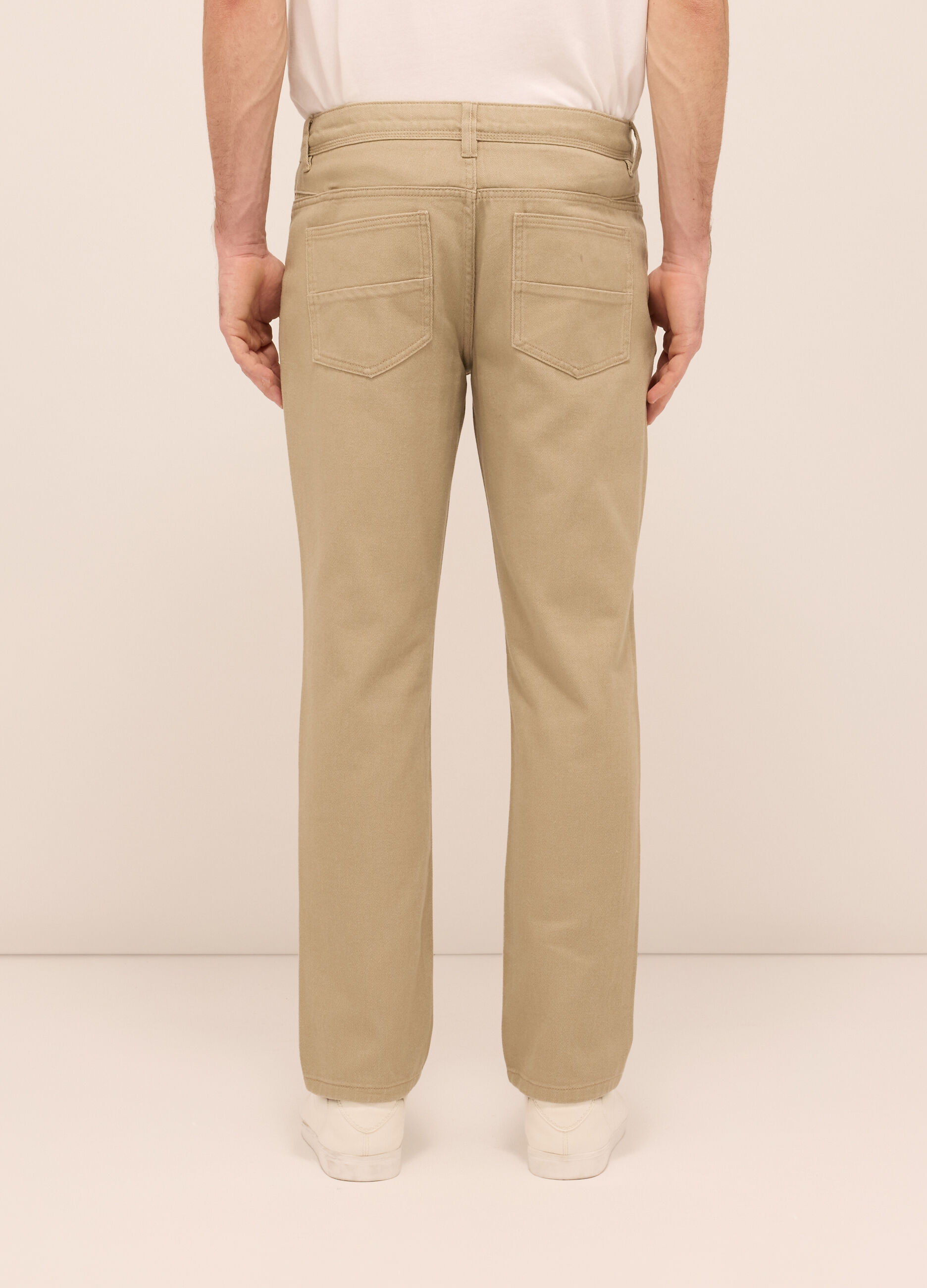 Pantalone 5 tasche in twill di cotone uomo