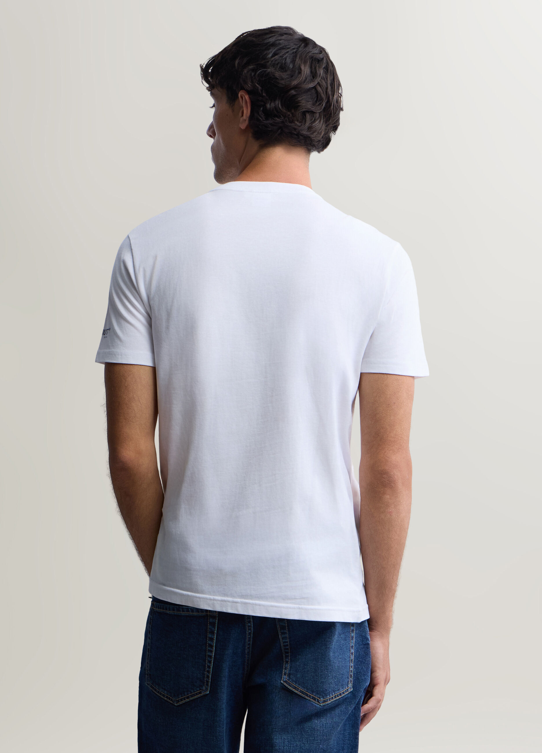 T-shirt girocollo in cotone con stampa Peanuts uomo_1