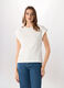 T-shirt in costina di cotone stretch donna_0