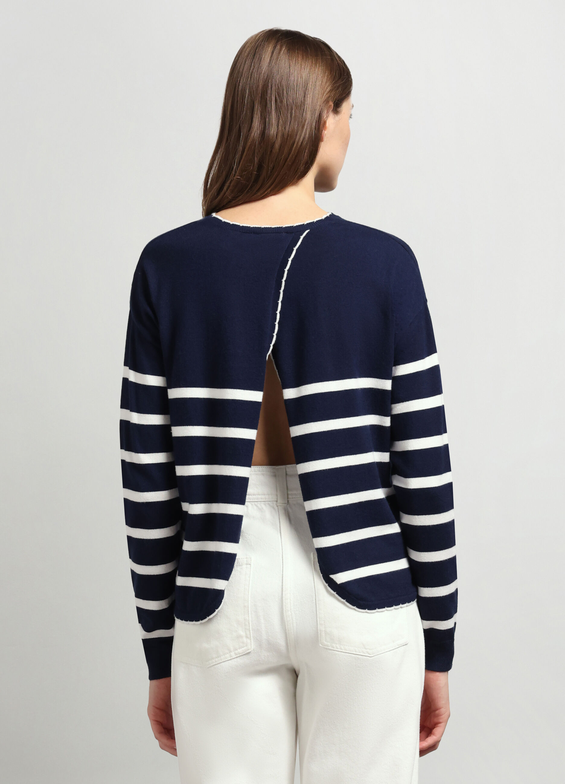 Tricot misto viscosa con motivo a righe donna_1