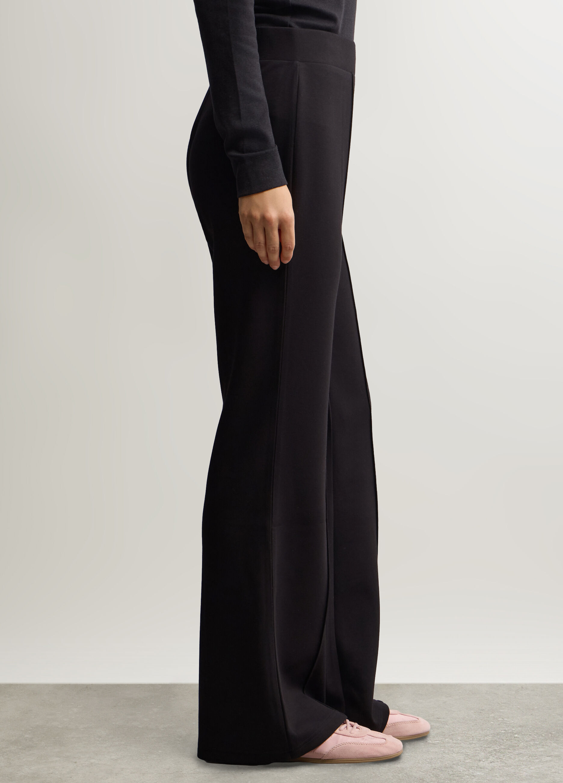 Pantaloni Flare Fit in interlock stretch donna_1