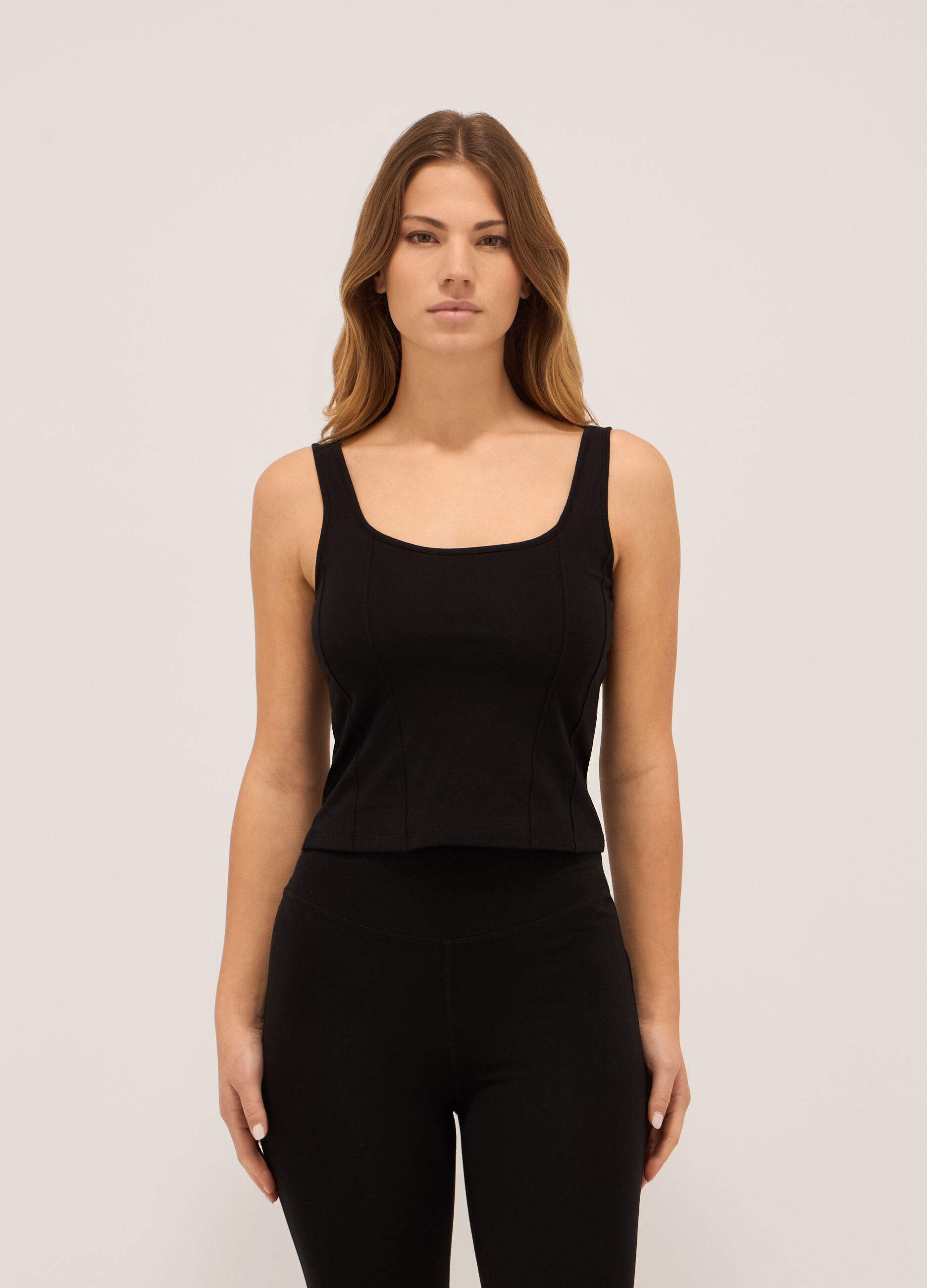 Corsetto in cotone stretch donna_0