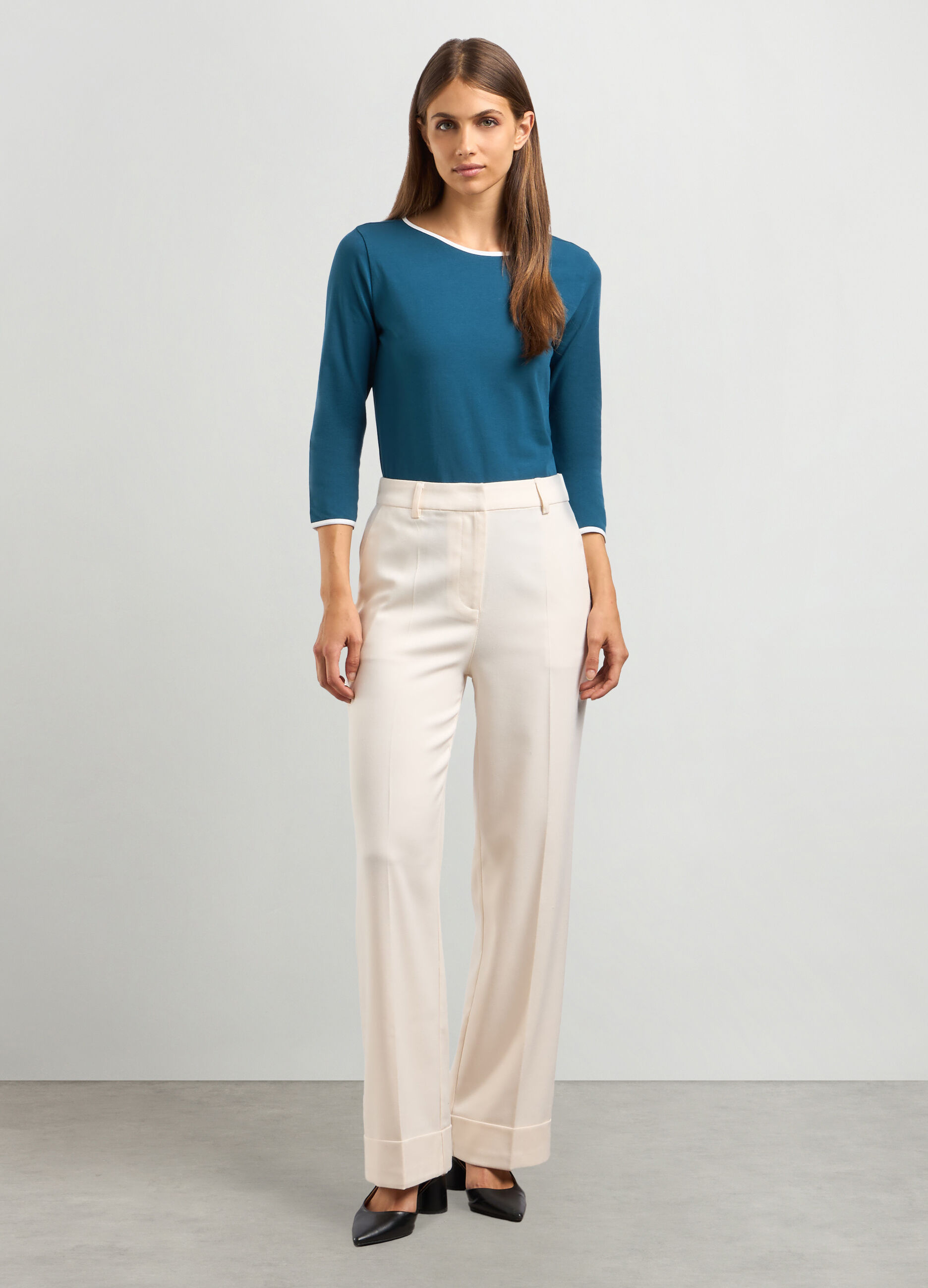 Pantaloni in misto viscosa stretch donna
