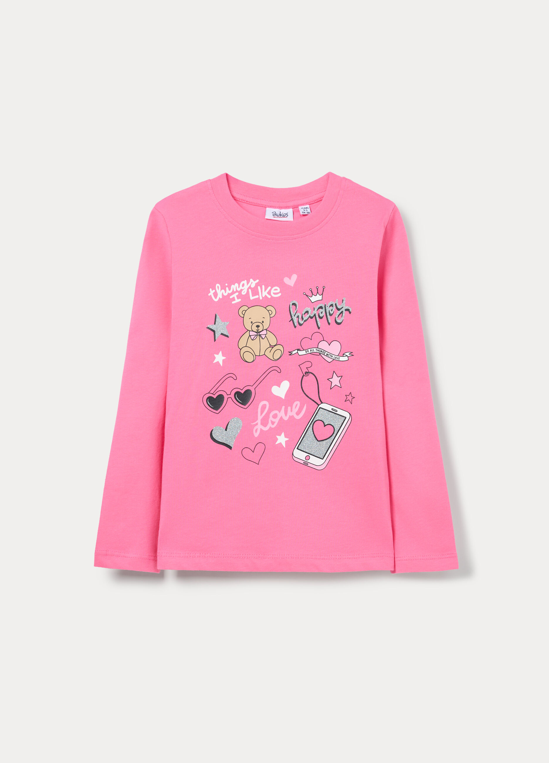 T-shirt in jersey di puro cotone bambina_0